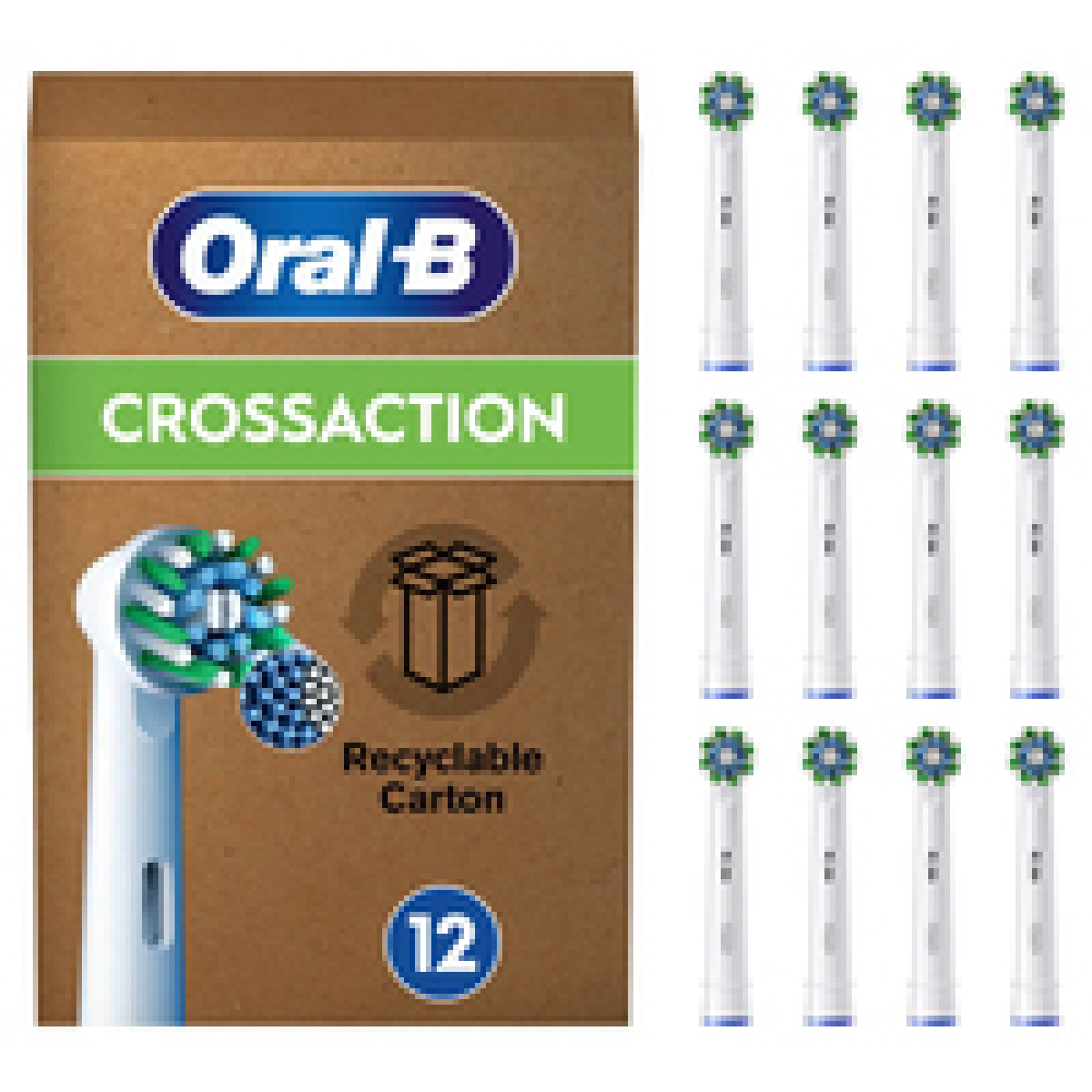 Oral-B Pro CrossAction Aufsteckbürsten 12 Stück weiß