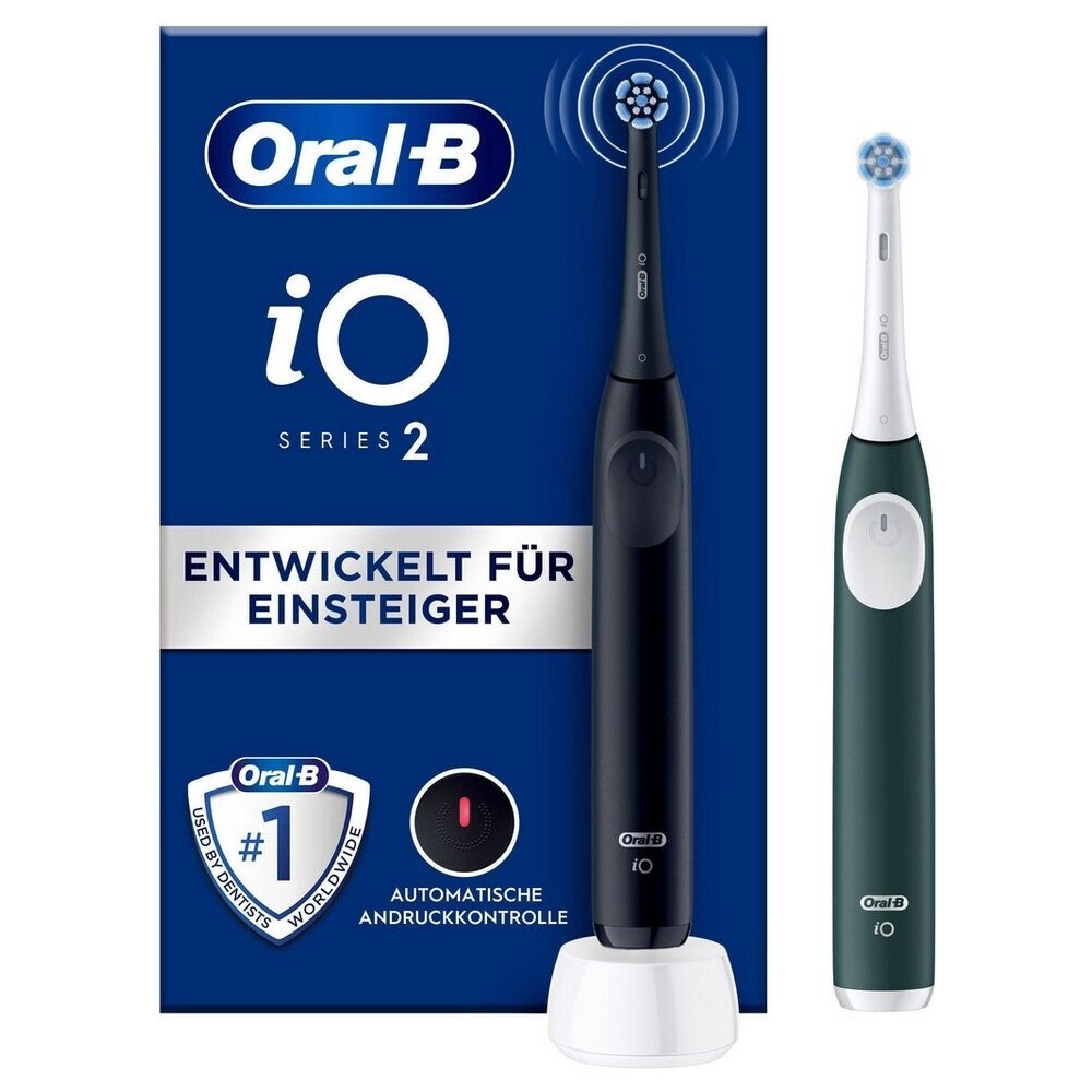 Oral-B iO Series 2 Elektrische Zahnbürste Doppelpack schwarz/grün