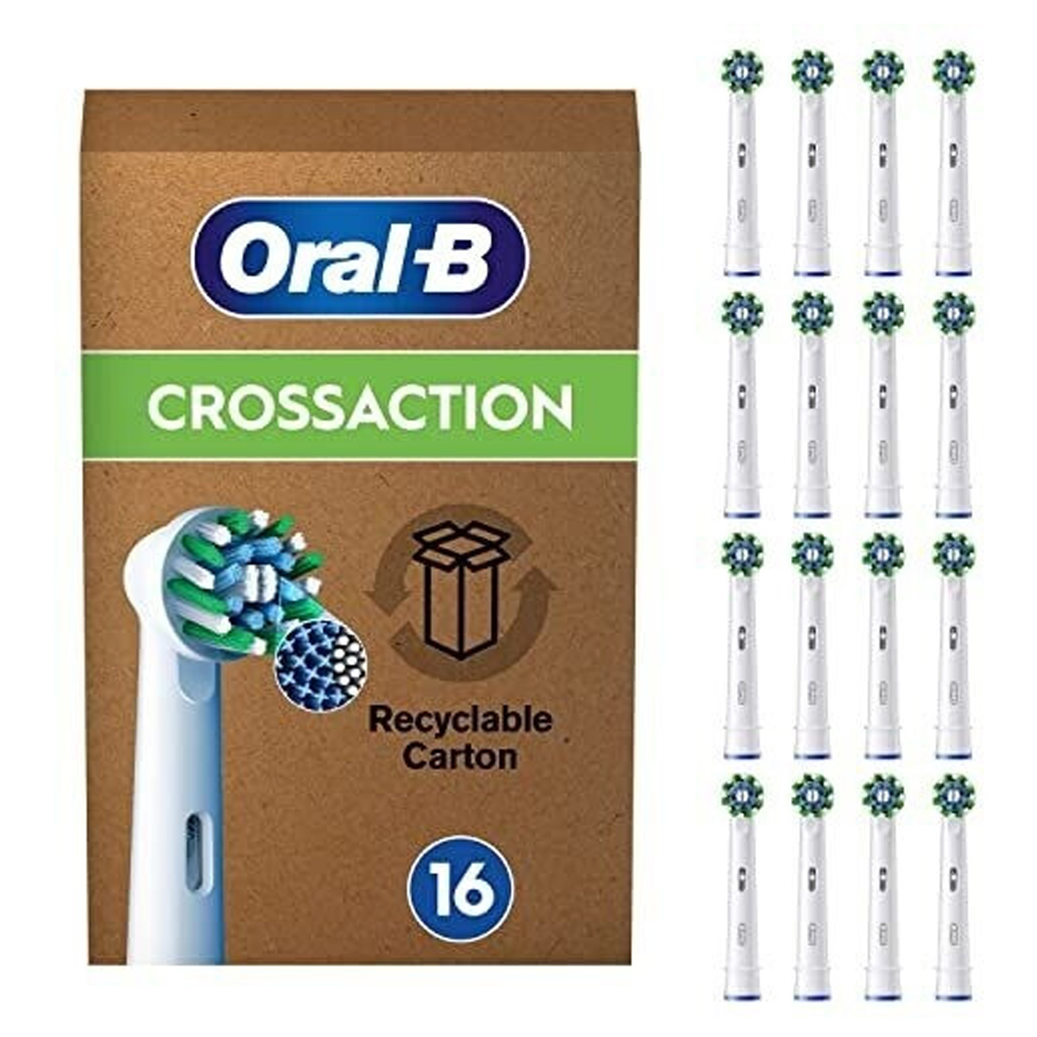 Oral-B Pro CrossAction Aufsteckbürsten 16 Stück weiß