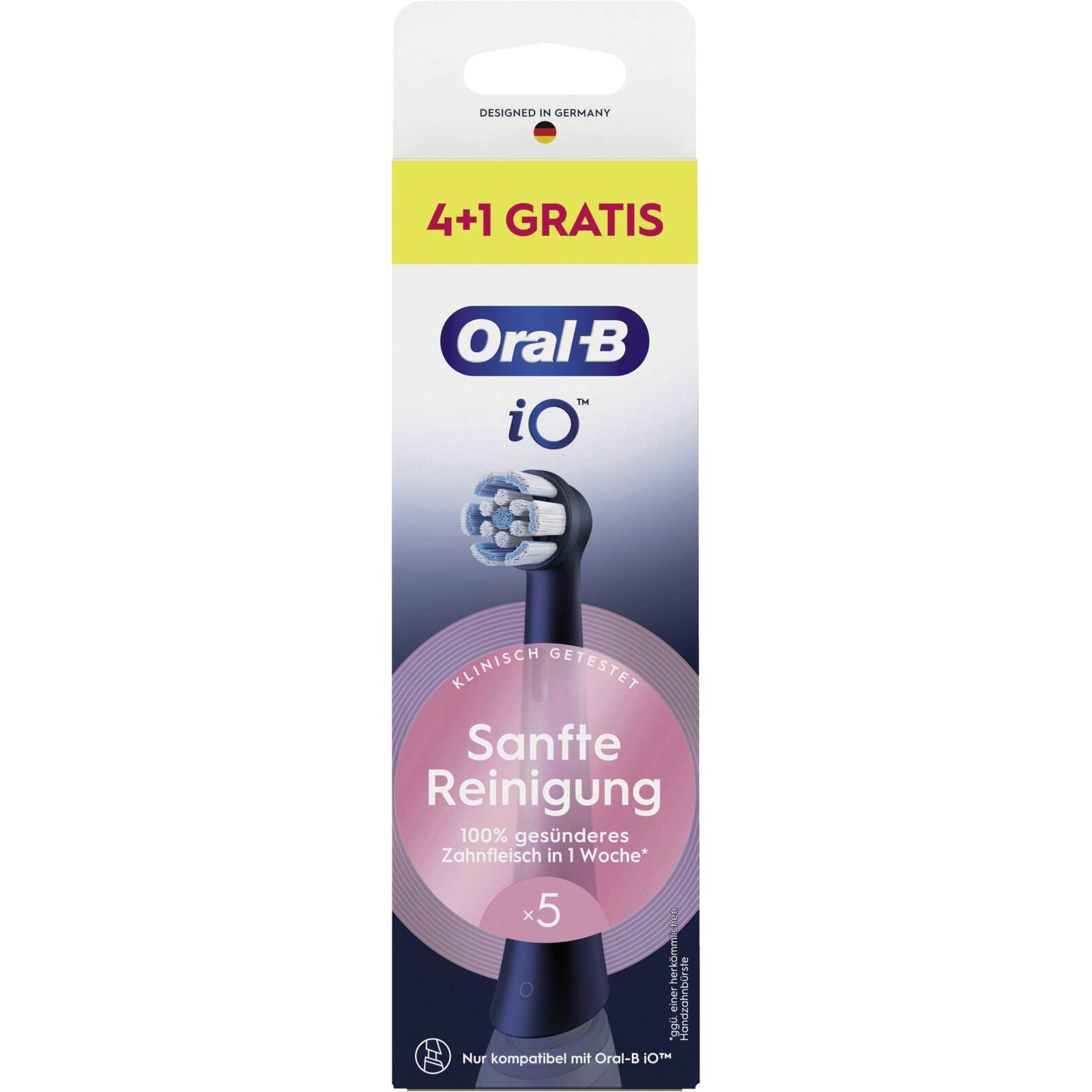 Oral-B iO Sanfte Reinigung Aufsteckbürsten 4+1 schwarz