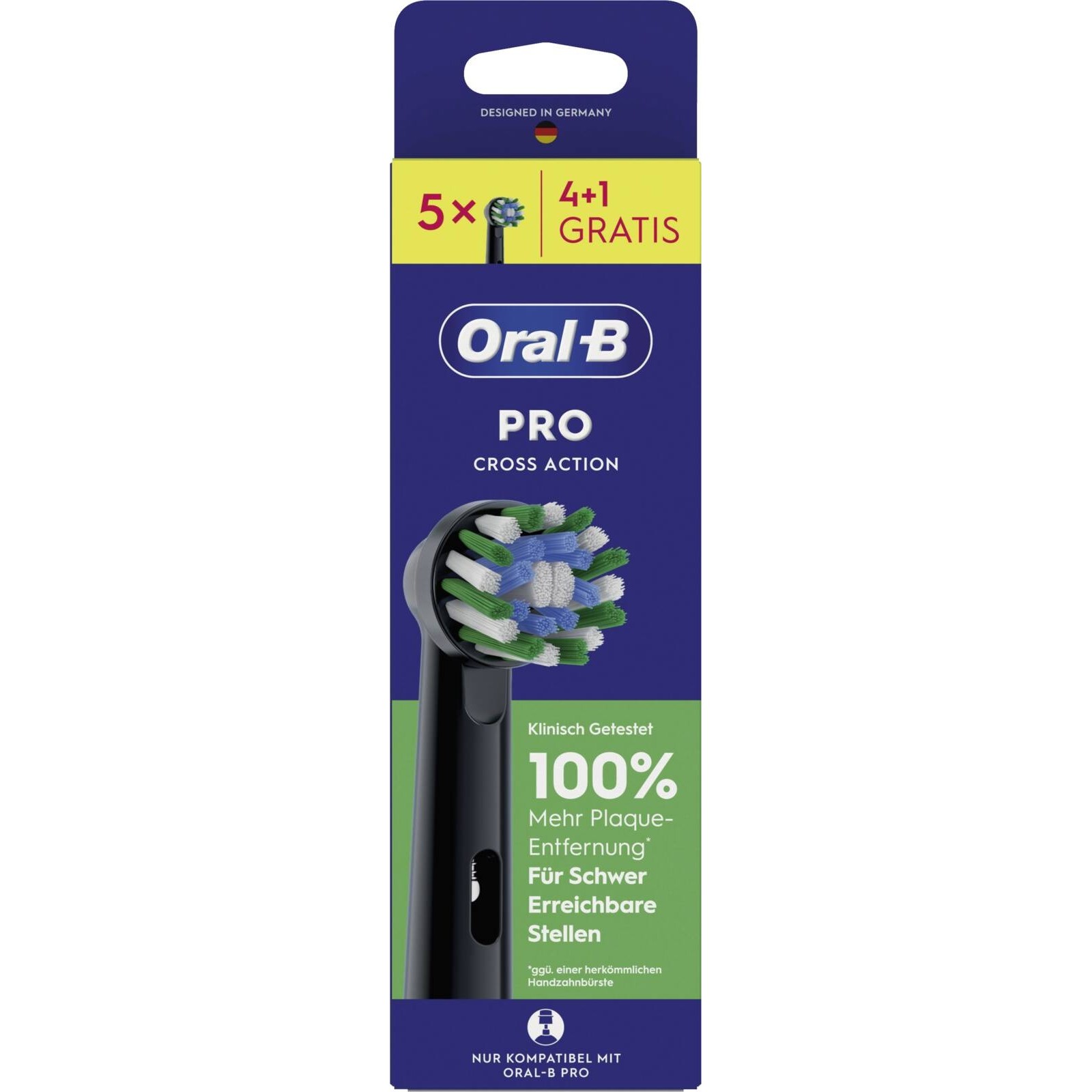 Oral-B Pro CrossAction Aufsteckbürsten 4+1 schwarz
