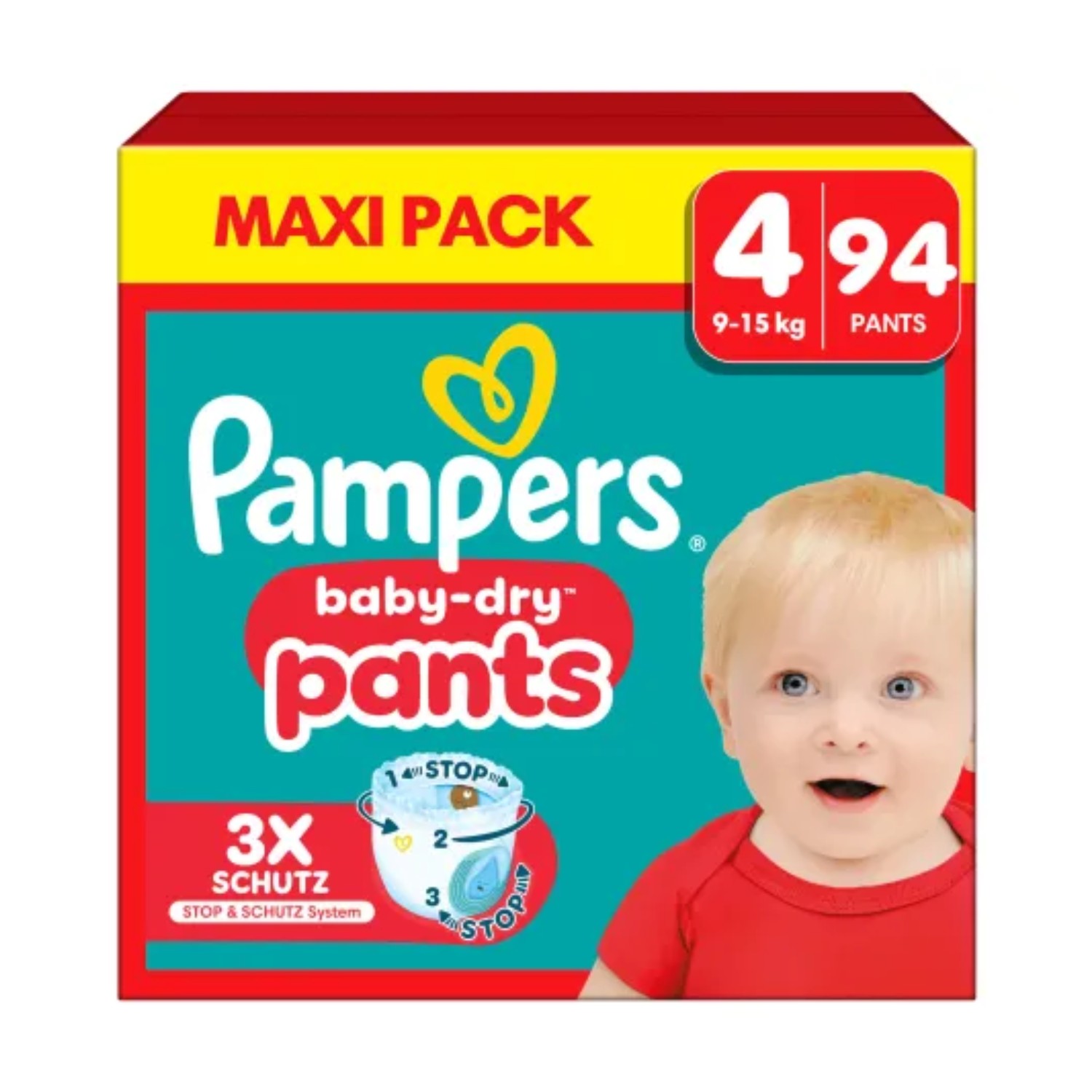 Pampers Baby-Dry Pants Größe 4 (9-15 kg) 94 Stück