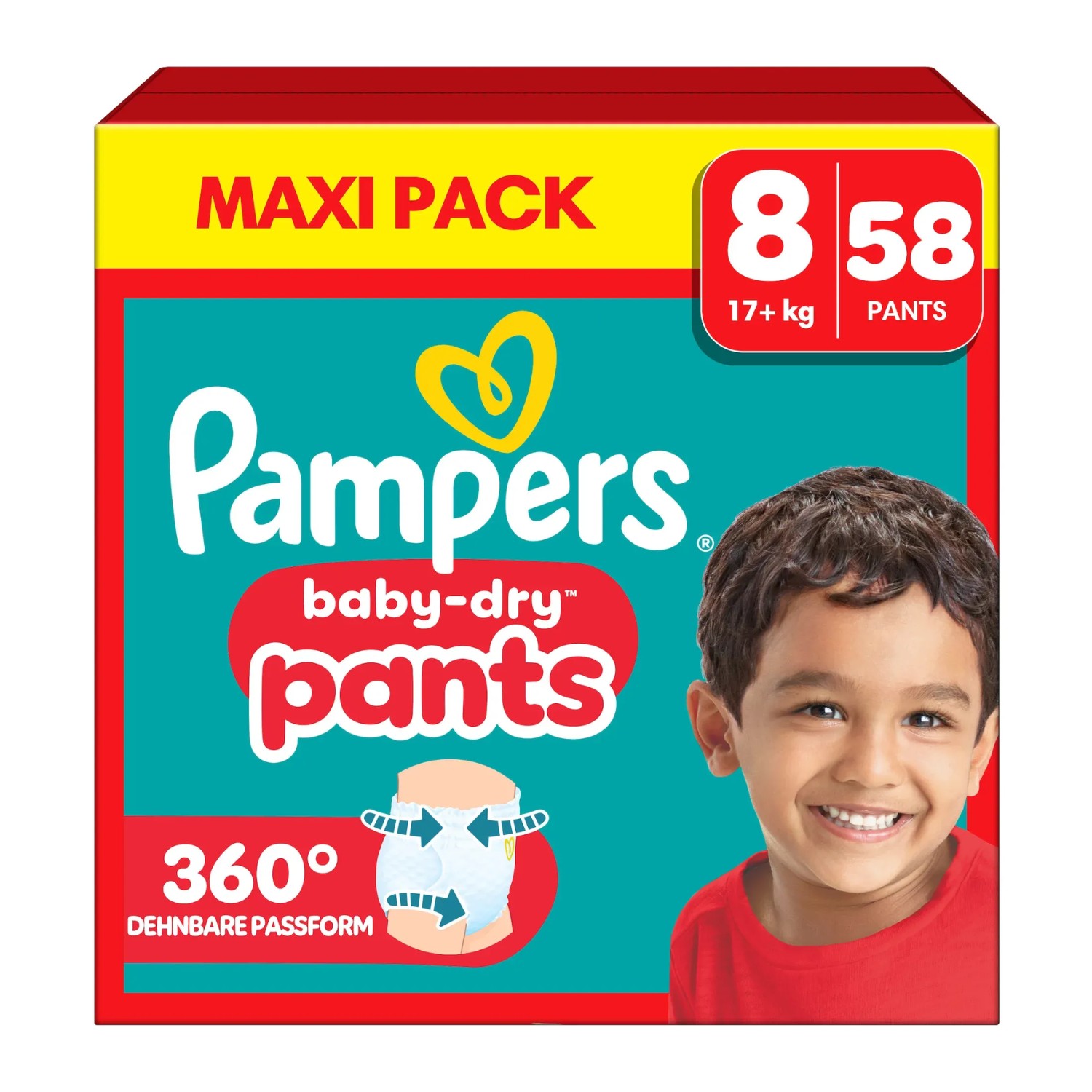 Pampers Baby-Dry Pants Größe 8 (17+ kg) 58 Stück