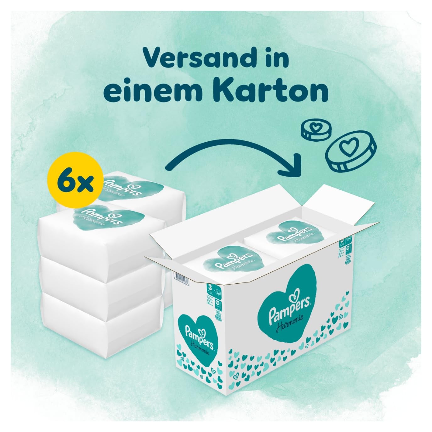 Pampers Harmonie Windeln Größe 3 (6-10 kg) 186 Stück
