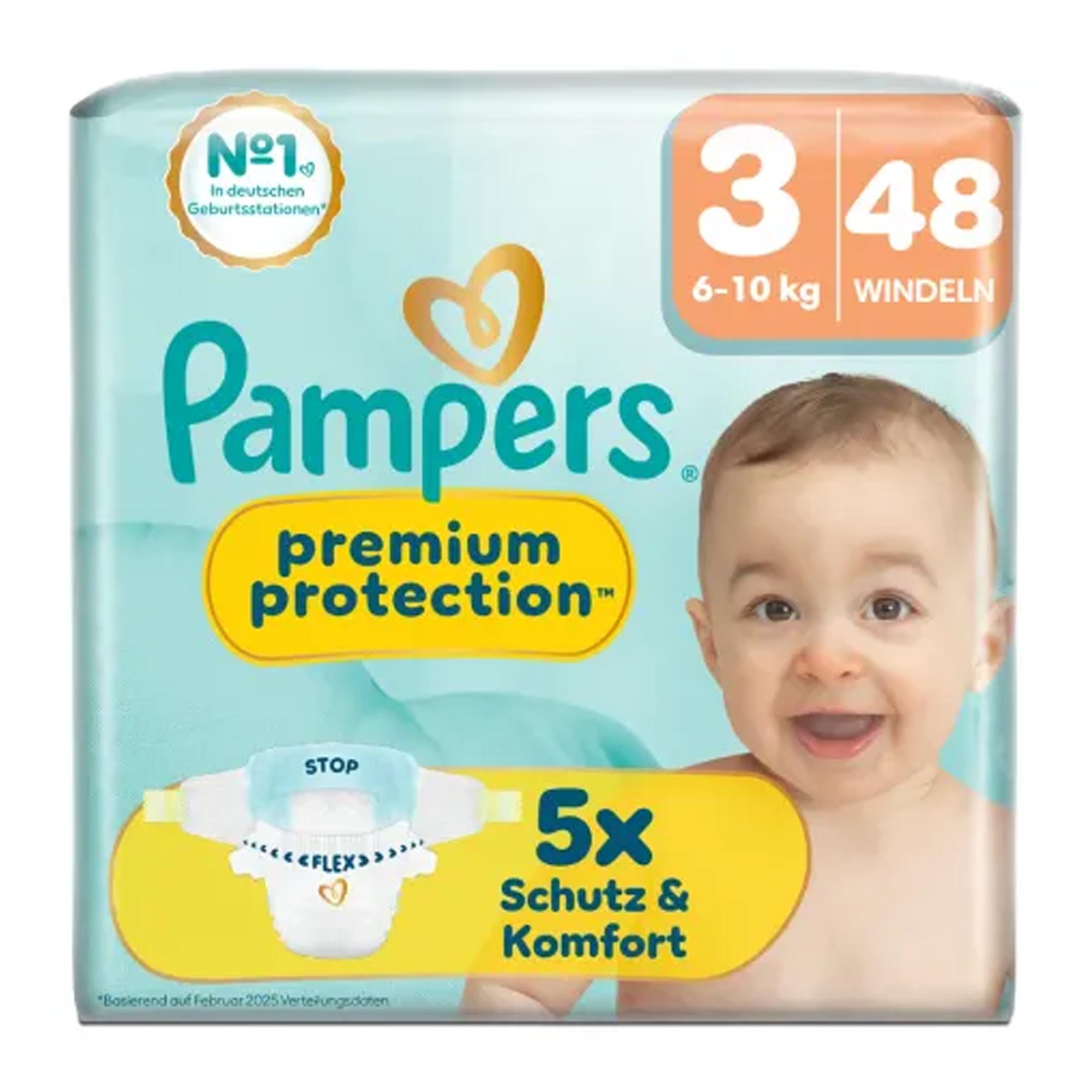 Pampers Premium Protection Größe 3 Windeln 48 Stück