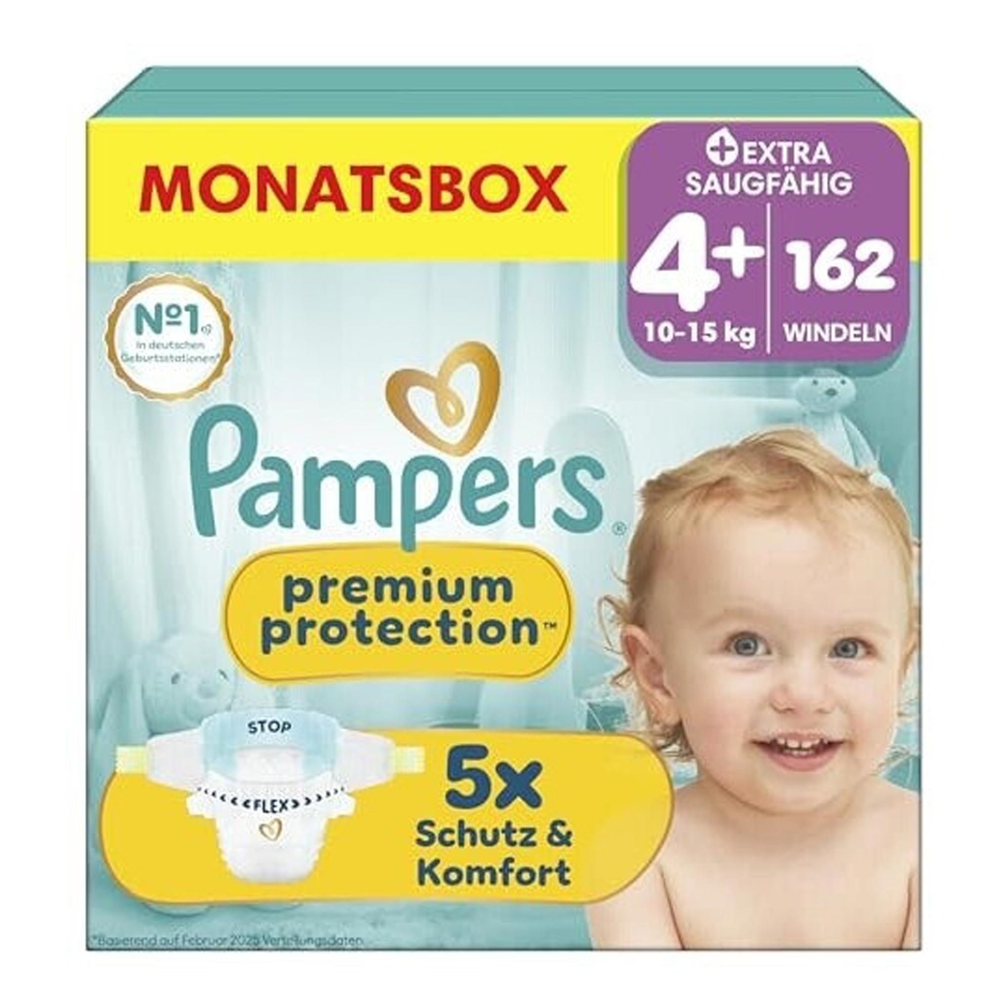 Pampers Premium Protection Größe 4+ Windeln 162 Stück