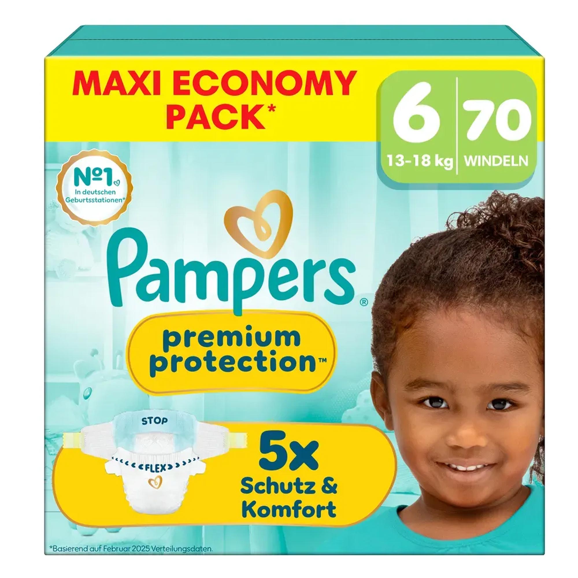 Pampers Premium Protection Größe 6 Windeln 70 Stück