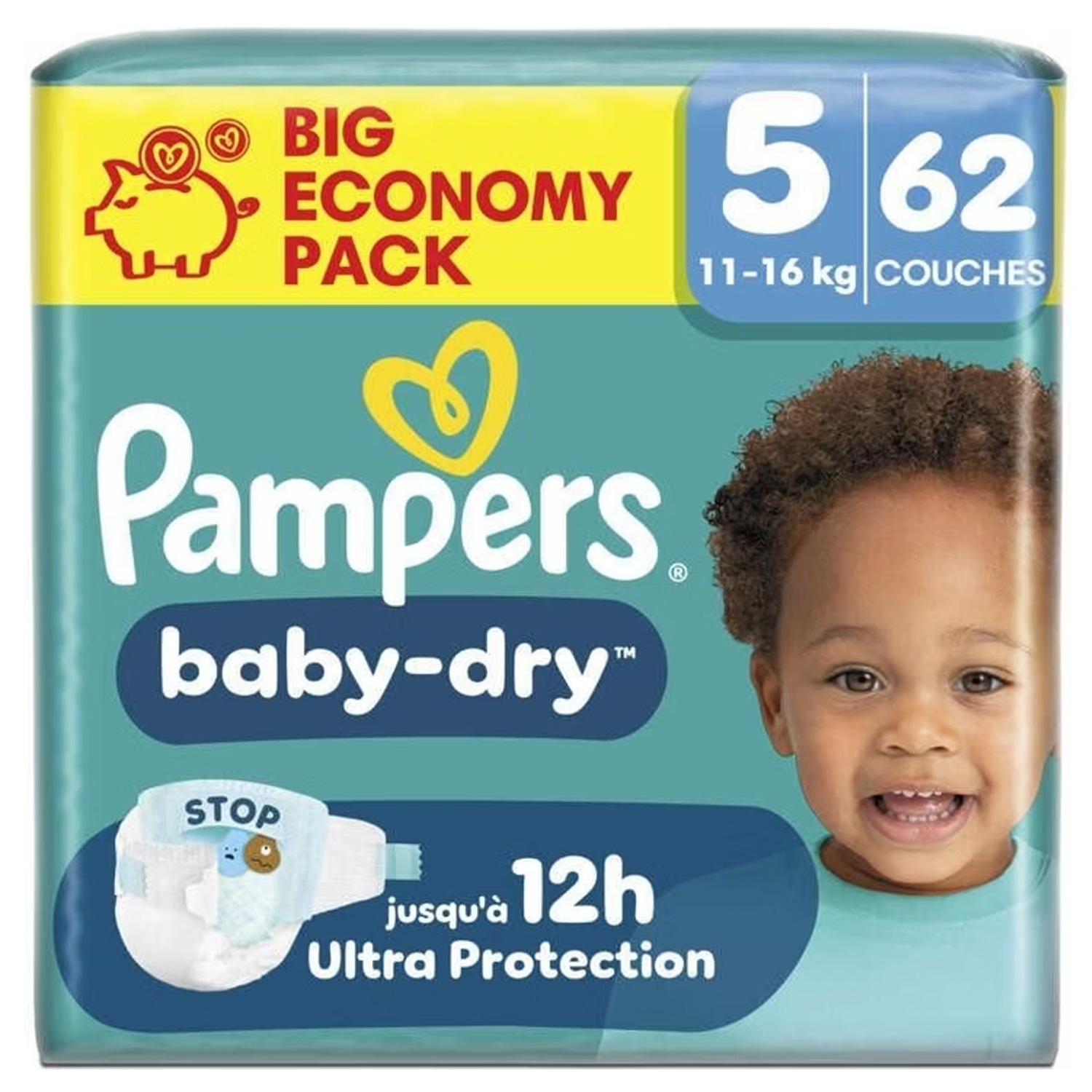 Pampers Baby-Dry Gr. 5 Junior 11-16kg Windeln 62 Stück
