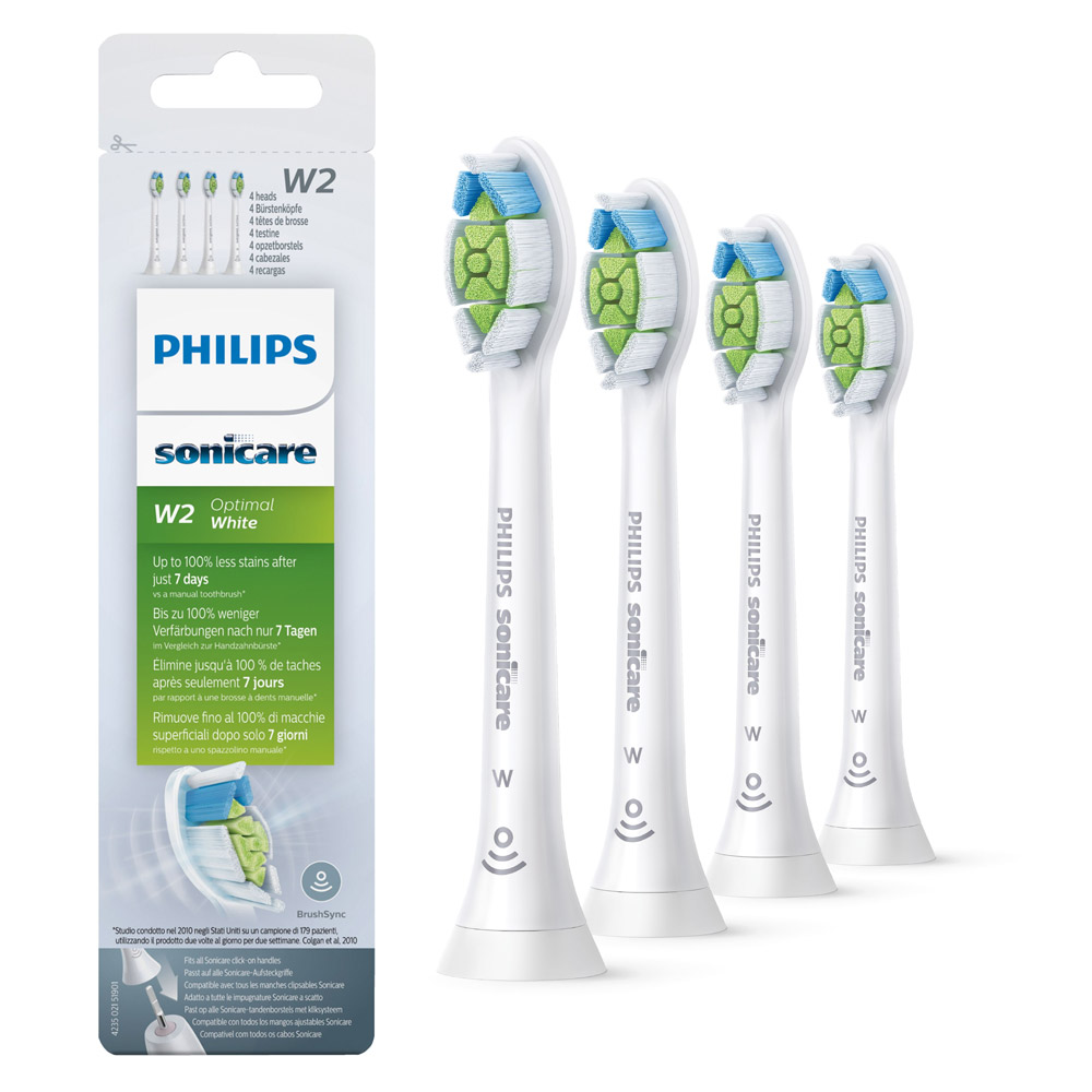 Philips Sonicare HX6064/10 W2 Optimal White Schallzahnbürstenköpfe weiß 4er