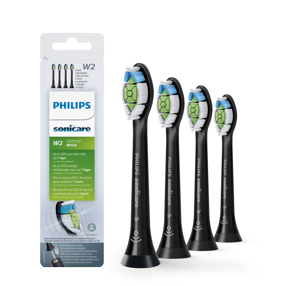 Philips Sonicare HX6064/11 W2 Optimal White Schallzahnbürstenköpfe schwarz 4er