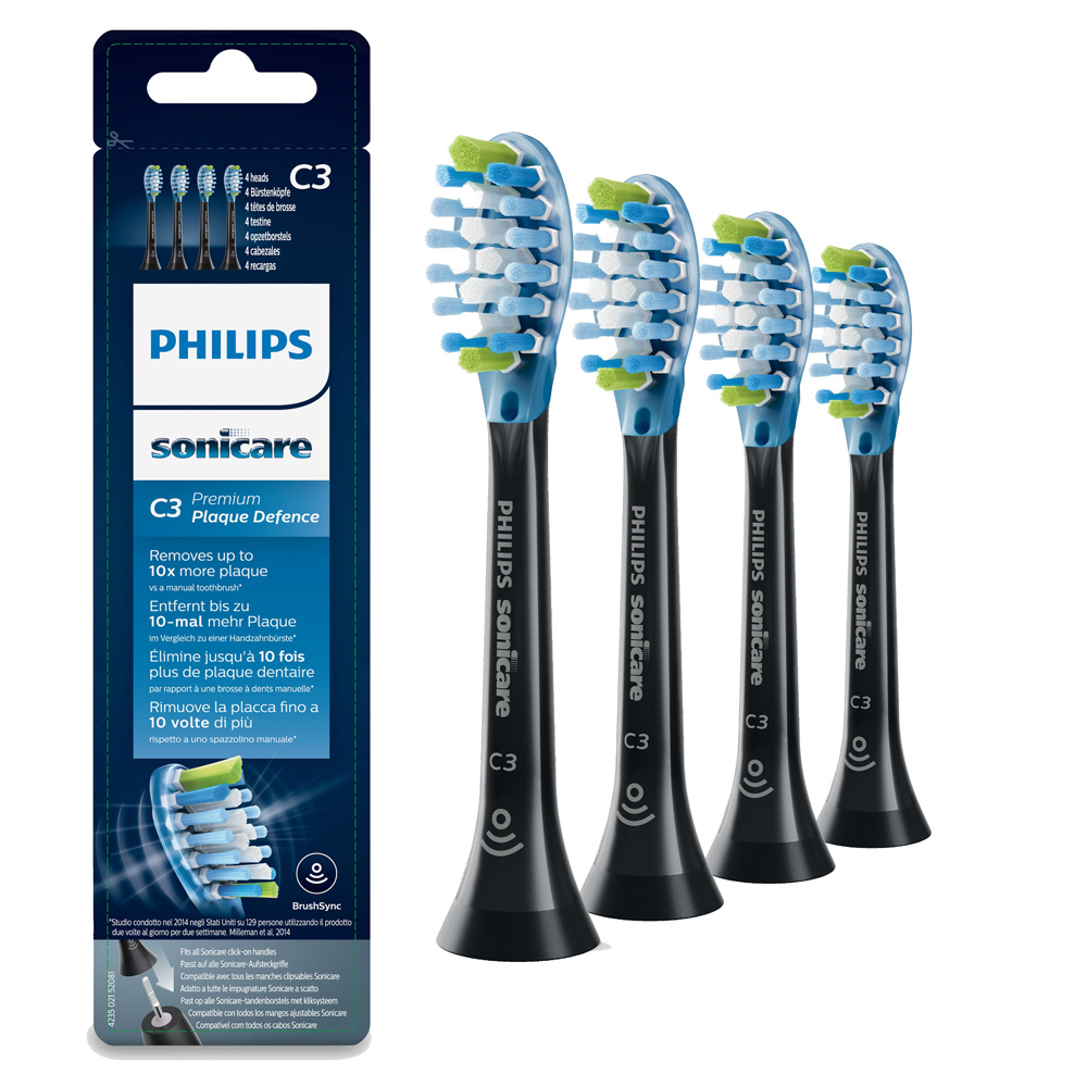 Philips Sonicare C3 Standard HX9044/33 Ersatzbürsten (4. Stk.) schwarz