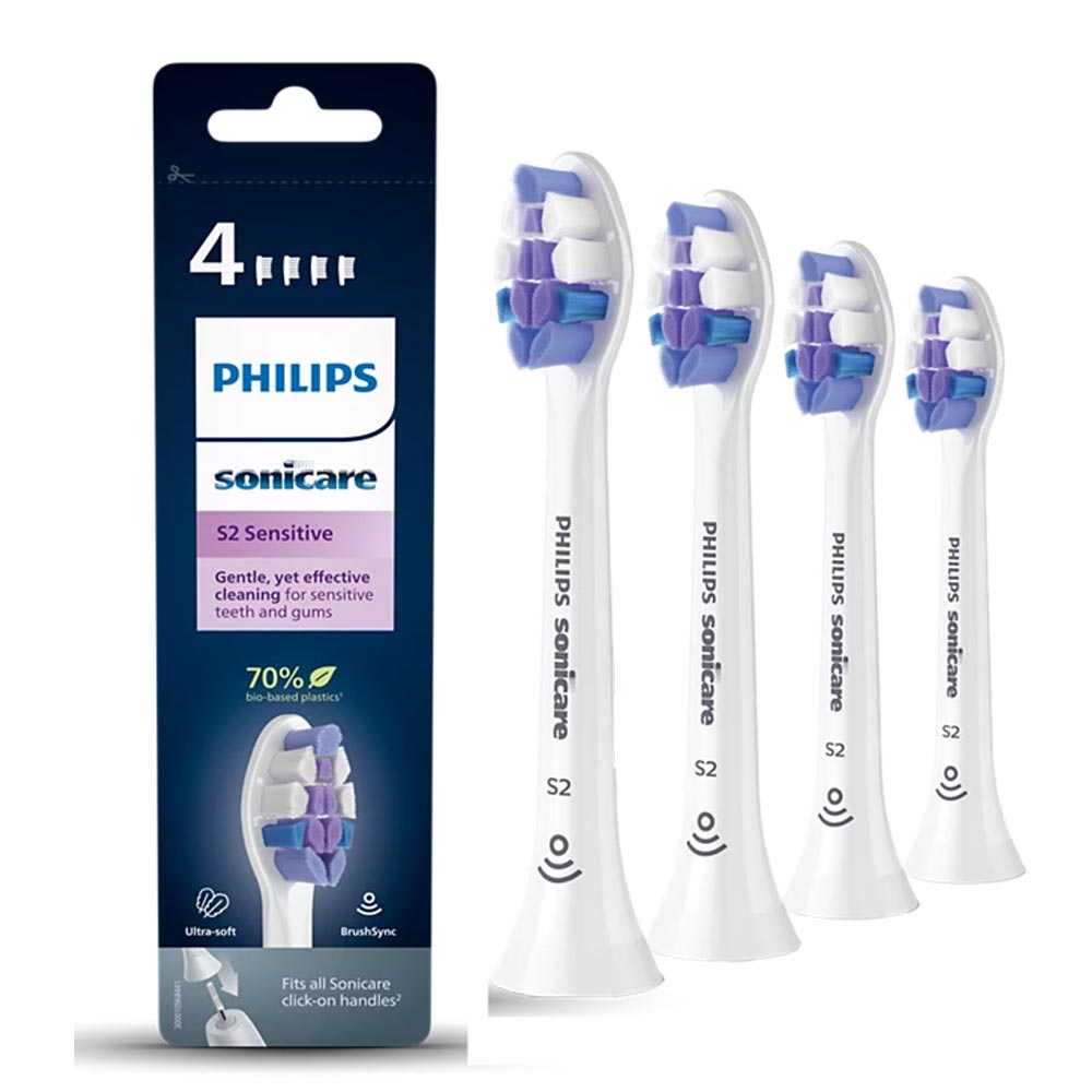 Philips Sonicare S2 Sensitive Bürstenköpfe 4er-Pack weiß