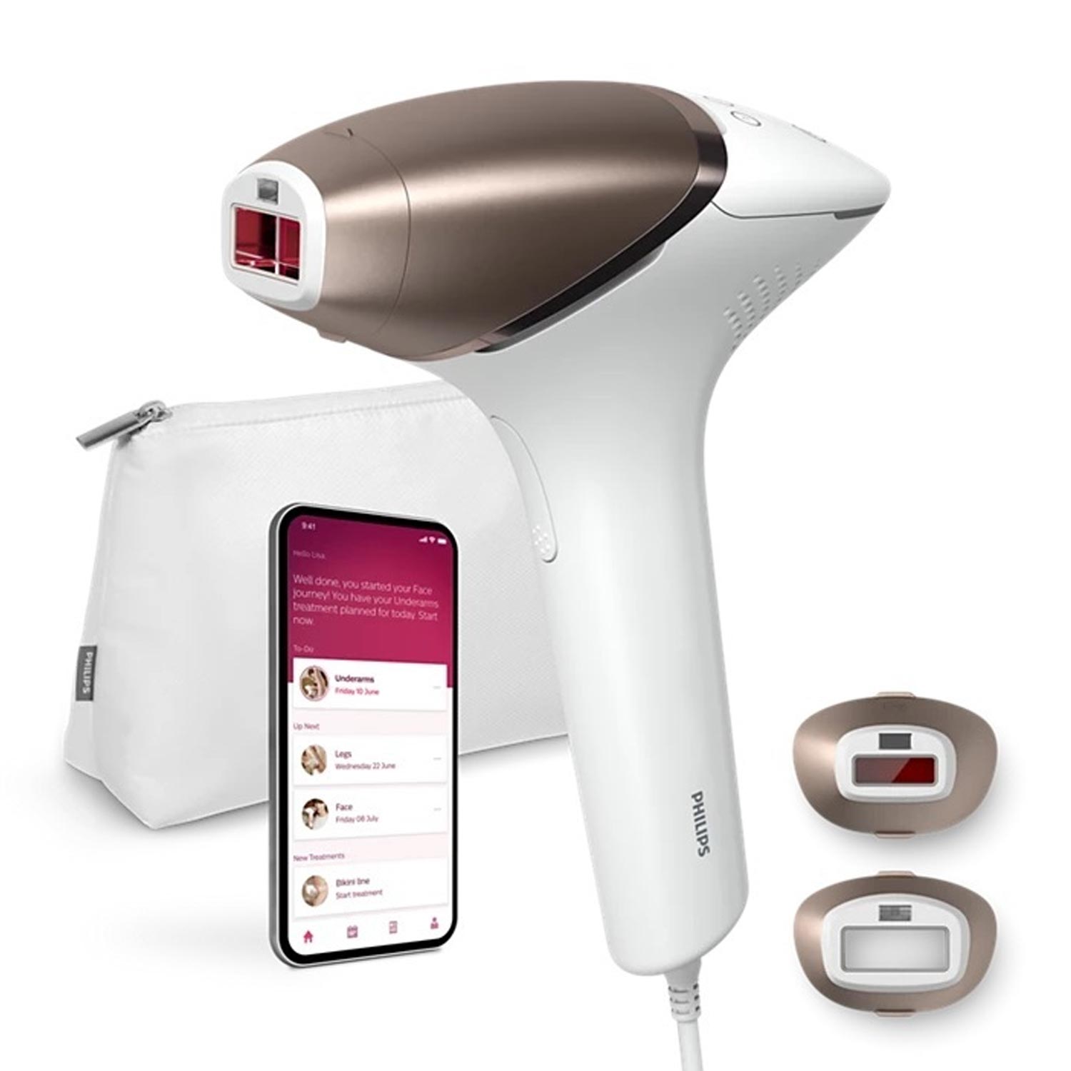Philips Lumea Prestige BRI945/00 IPL Haarentfernungsgerät pink/weiß