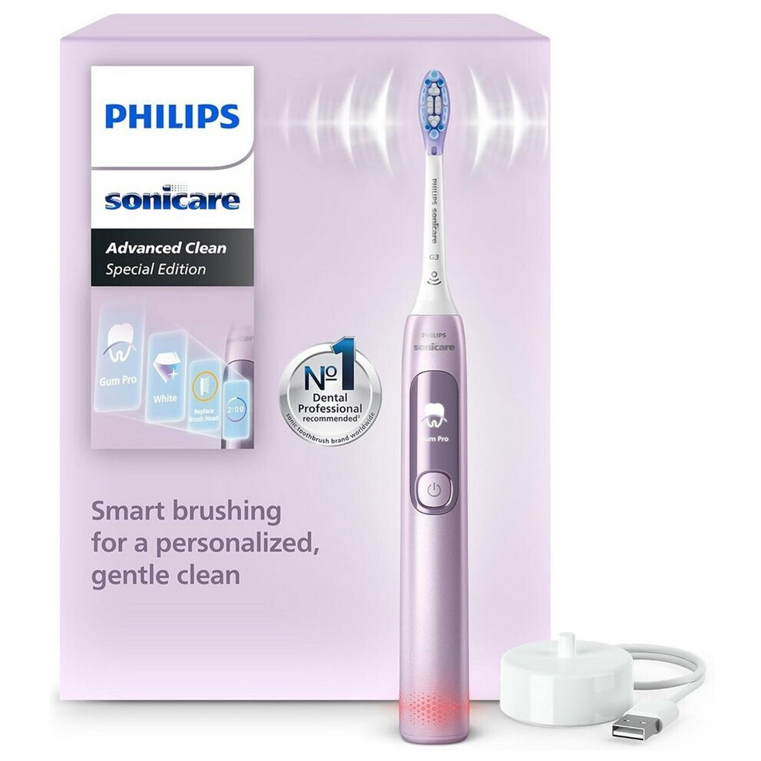 Philips Sonicare AdvancedClean HX3792/12 Elektrische Zahnbürste pink Limited Edition