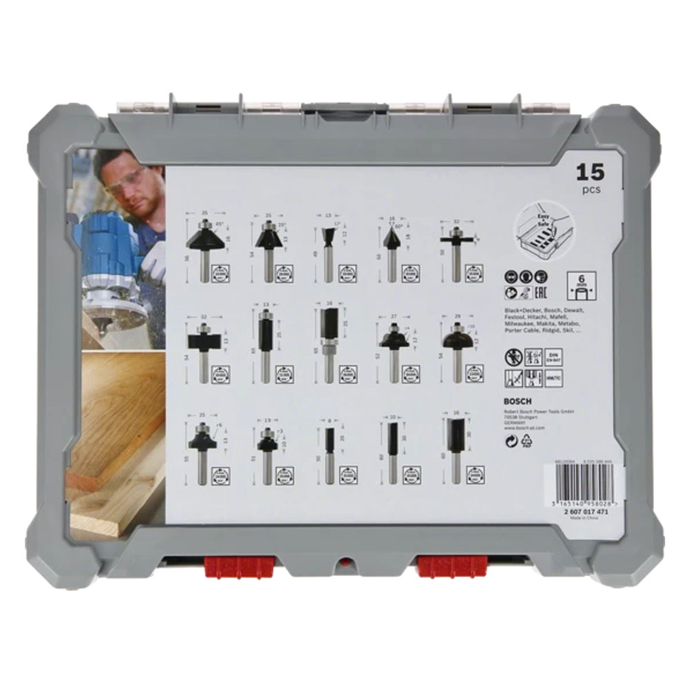 Bosch 15-teiliges Fräser-Set 8mm
