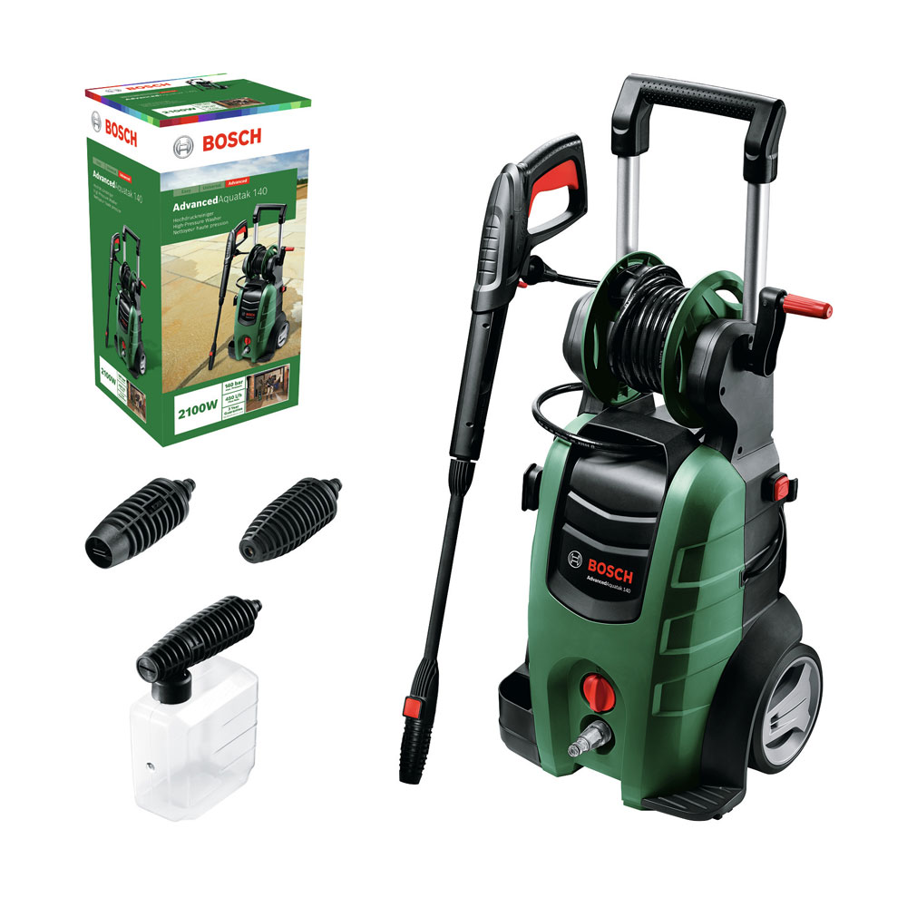 Bosch AdvancedAquatak 140 Hochdruckreiniger 2100W (140 bar, 450 l/h, mit Zubehör)