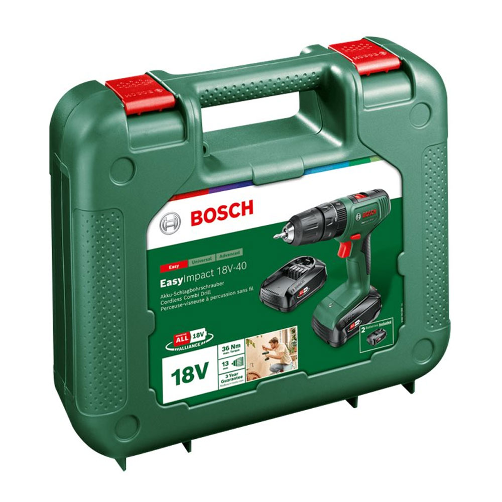 Bosch EasyImpact 18V-40 Akku Schlagbohrschrauber (2x 2,0 Ah Akkus, im Koffer)