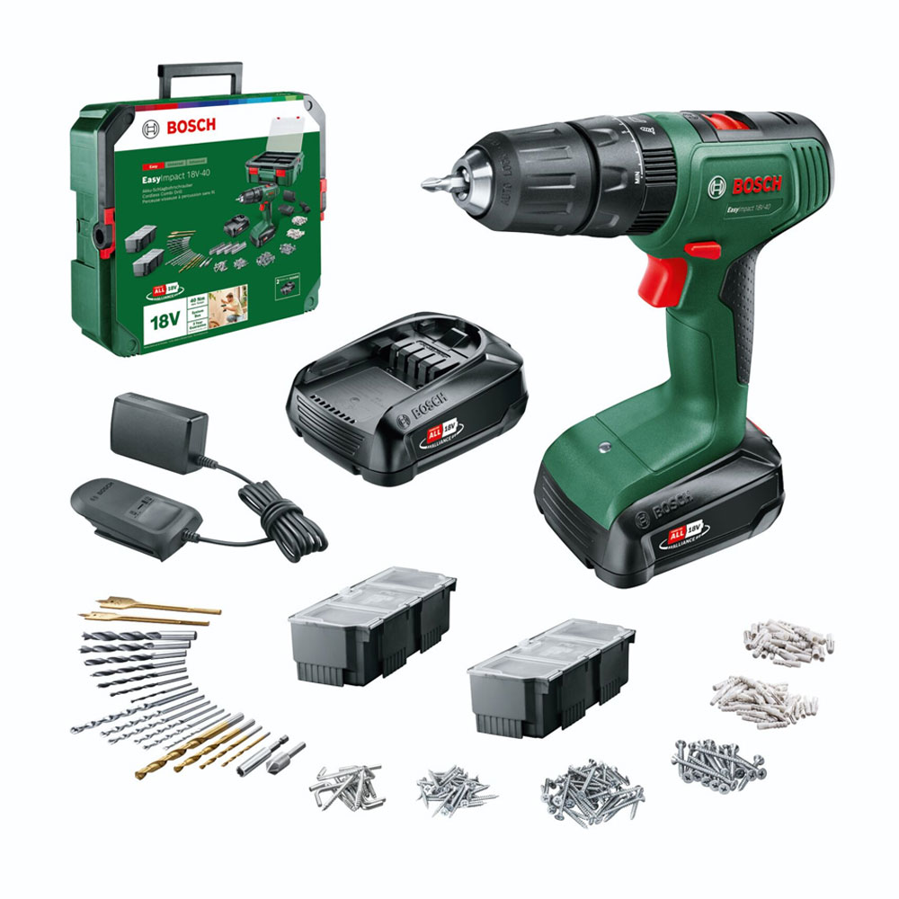 Bosch EasyImpact 18V-40 Drill (mit SystemBox, 2 Akkus & Ladegerät)
