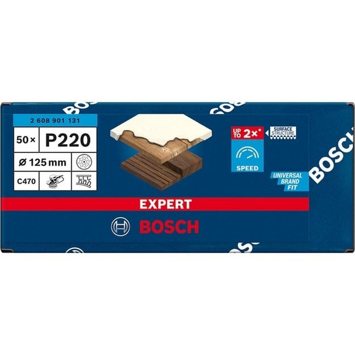 Bosch Expert C470 Mehrloch-Schleifpapier 50 Stück (Ø 125 mm, Körnung 220)