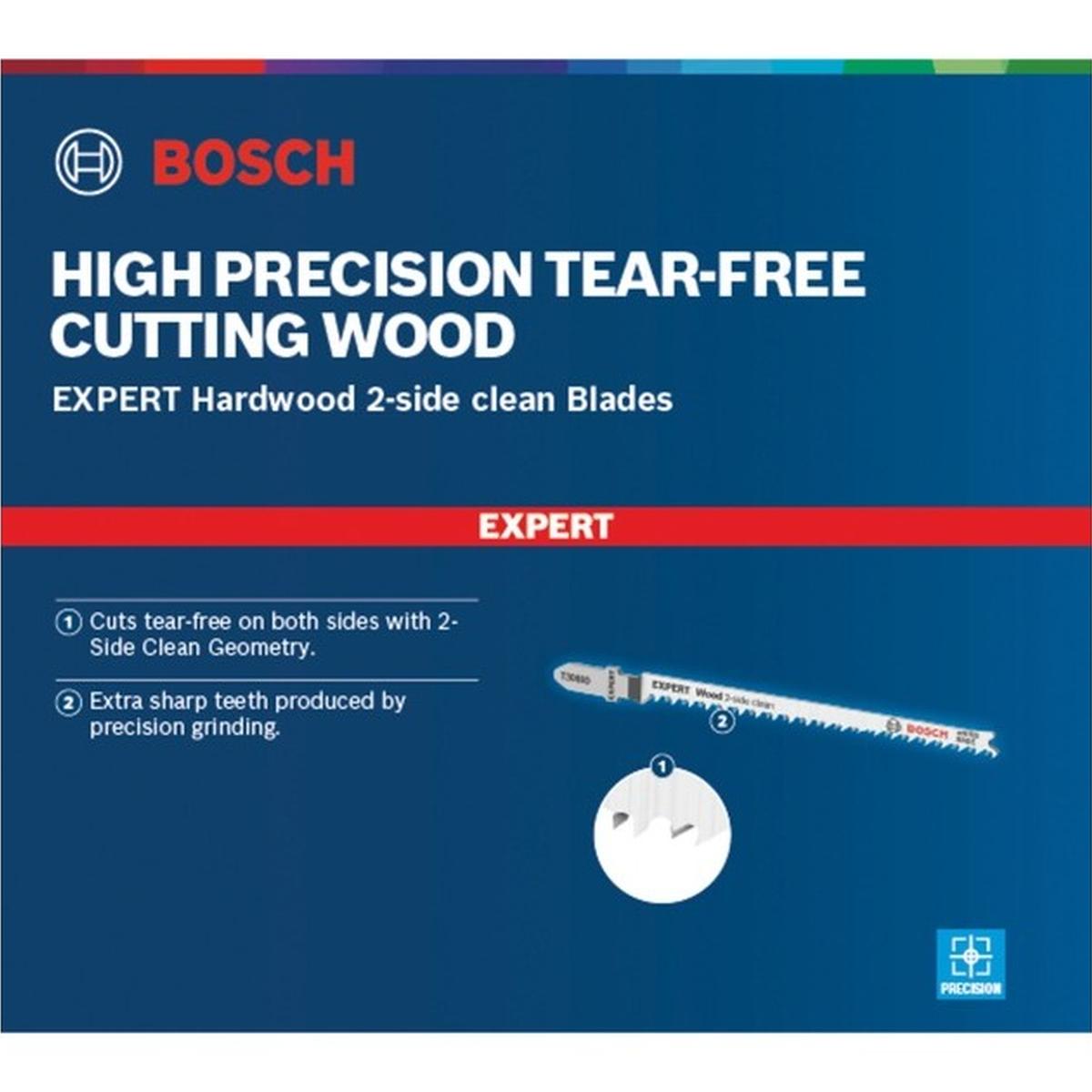 Bosch Expert Wood 2-Side Clean T 308 BO Stichsägeblatt 5 Stück (117 mm)
