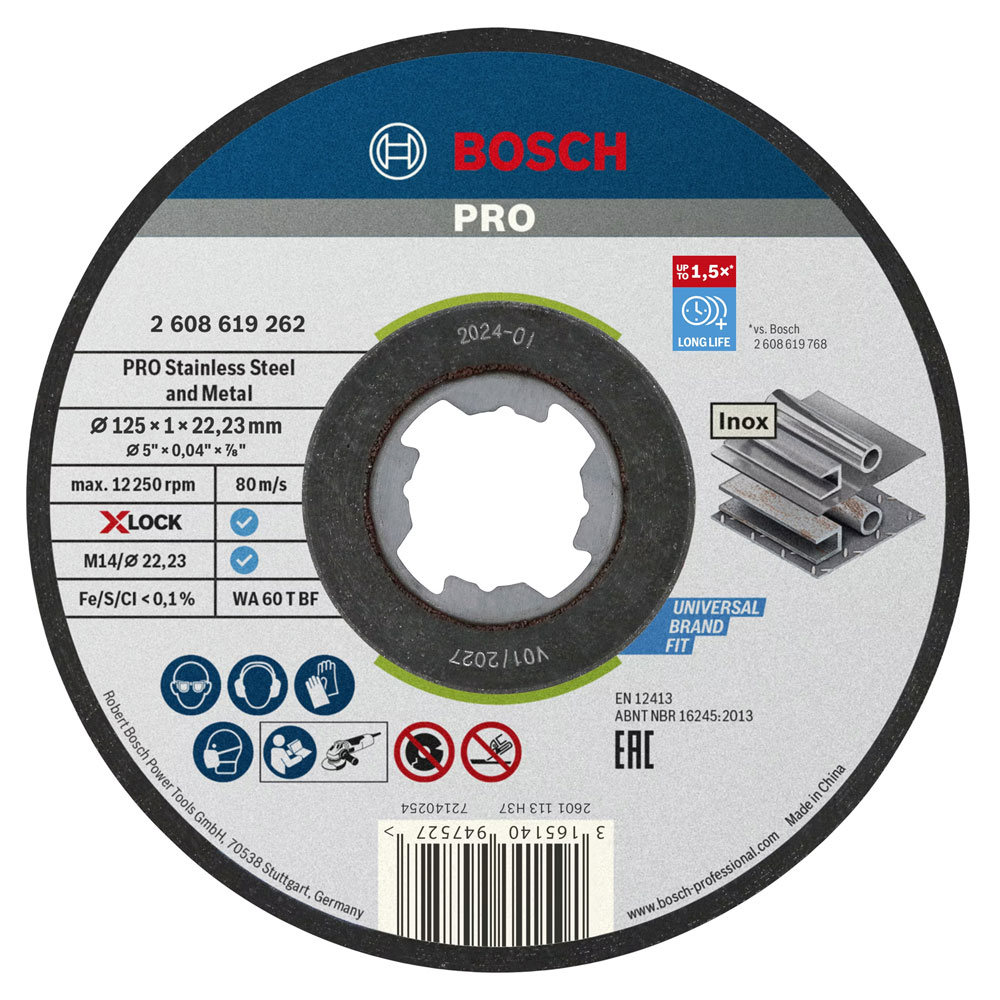 Bosch Pro Stainless Steel and Metal Trennscheibe X-Lock (Ø 125 mm)