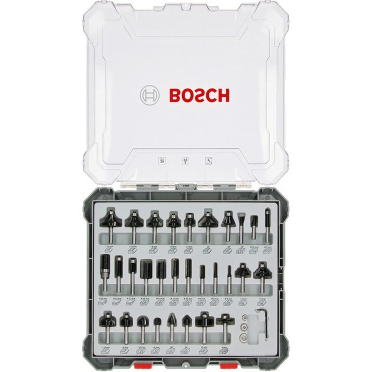 Bosch Professional Fräser Set Mixed 30-teilig (8 mm Schaft)