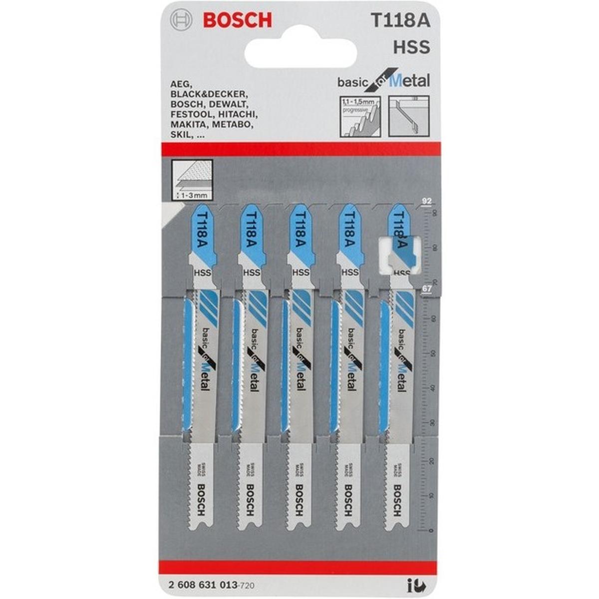 Bosch T 118 A Basic for Metal Stichsägeblatt 5 Stück