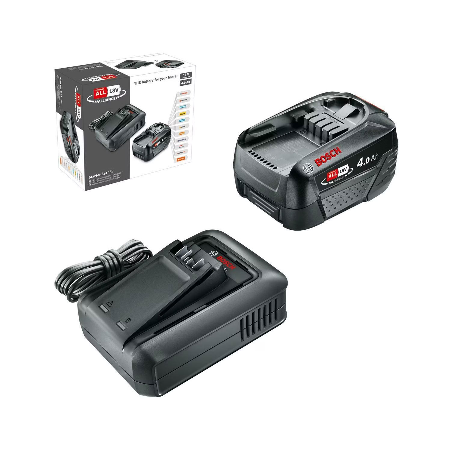 Bosch Starter Set 18V Akku 4,0Ah mit Schnellladegerät
