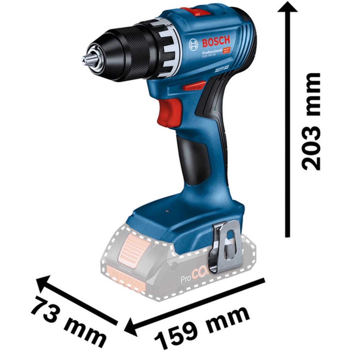 Bosch Professional 18V-Set GSR 18V-45 + GBH 18V-22 Akku-Werkzeugset