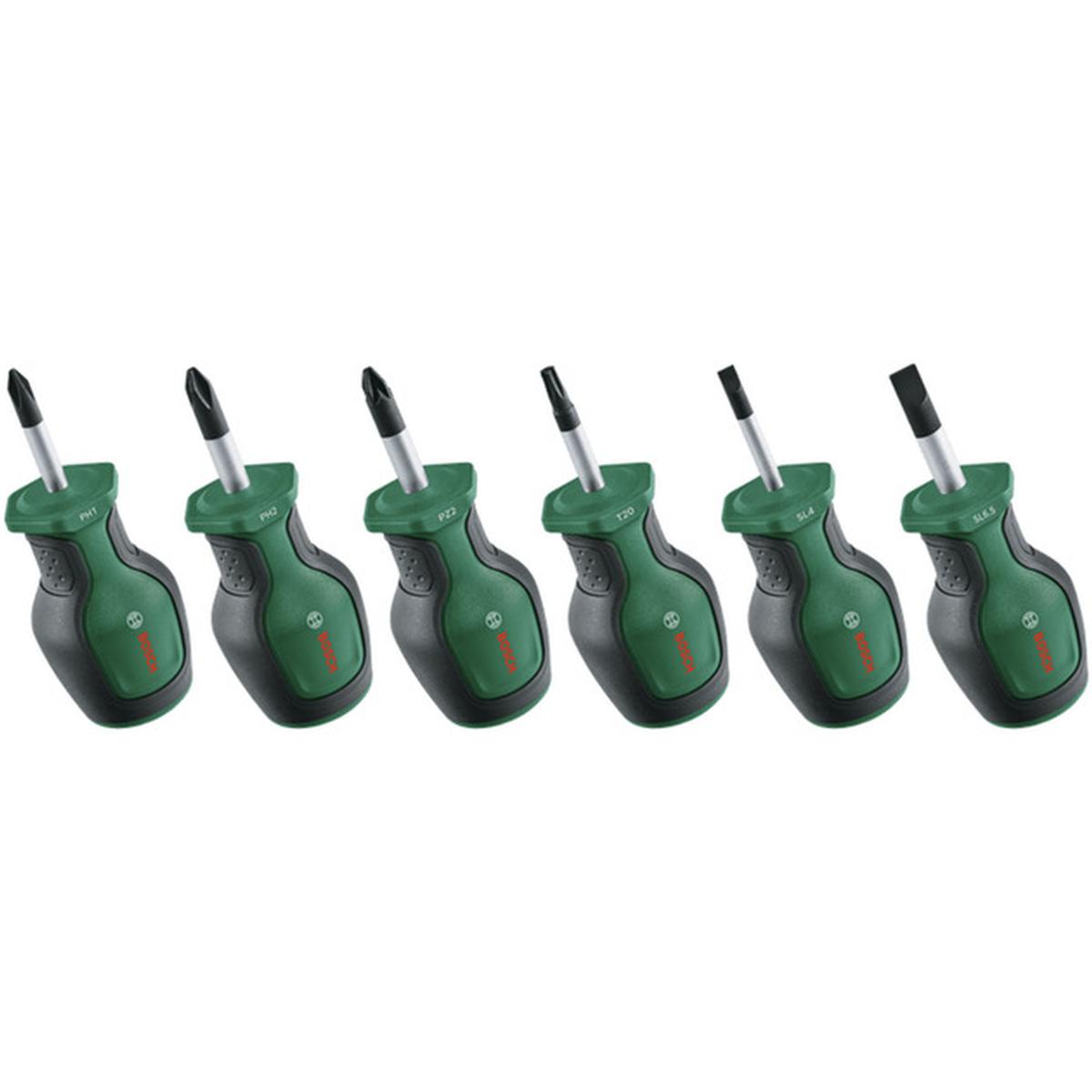 Bosch Kurzschraubendreher-Set 6-teilig grün/schwarz