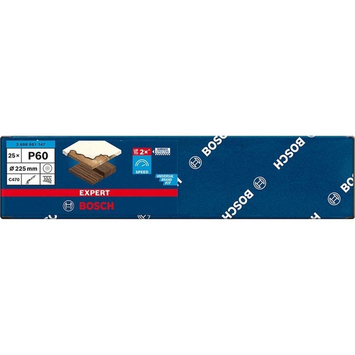 Bosch Professional Expert C470 225mm Körnung 60 Schleifblatt 25 Stück für Trockenbauschleifer