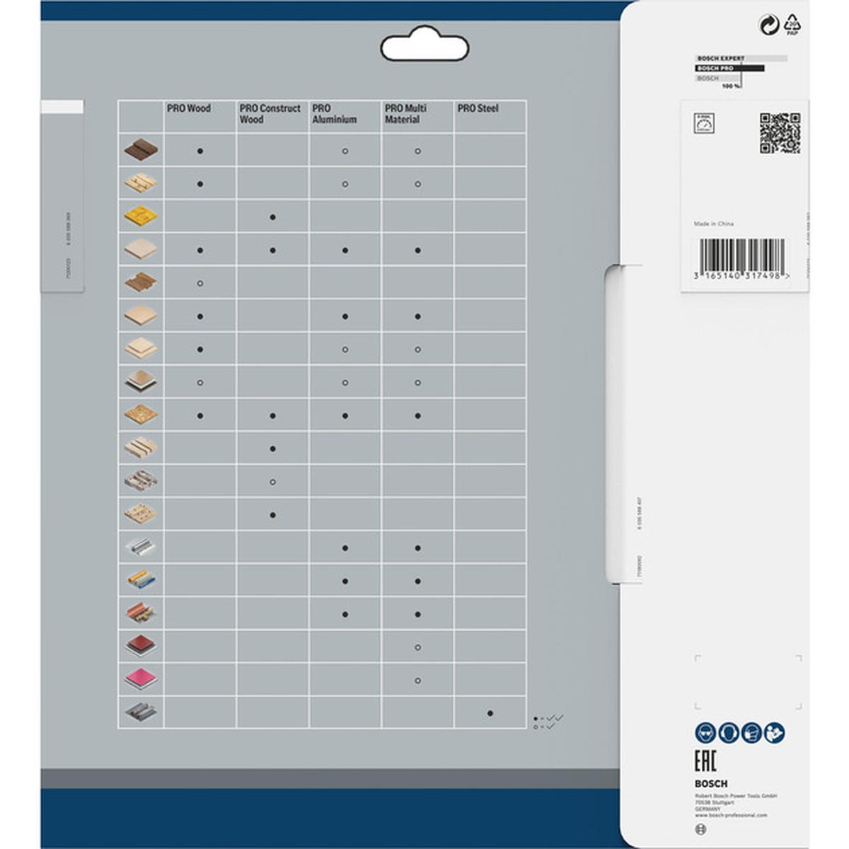 Bosch Professional Multi Material 254mm 96 Zähne Kreissägeblatt