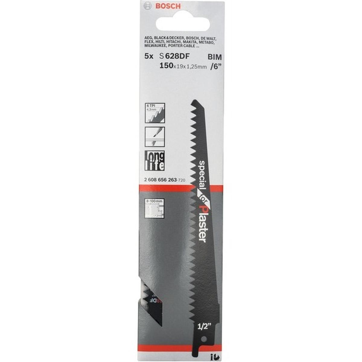 Bosch Professional Special for Plaster S 628 DF 150mm Säbelsägeblatt 5 Stück