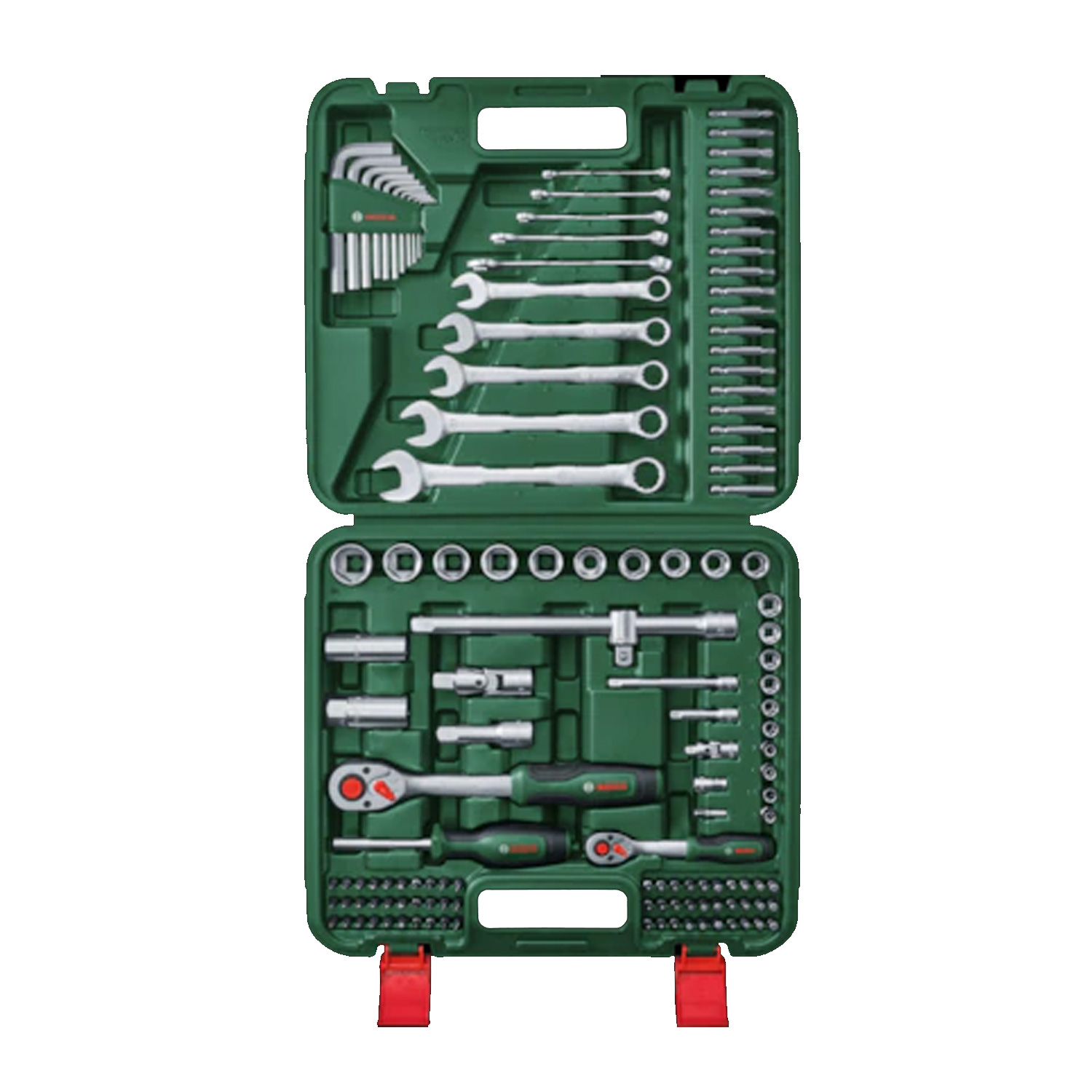 Bosch Werkzeug-Set 134-teilig mit Werkzeugkoffer grün