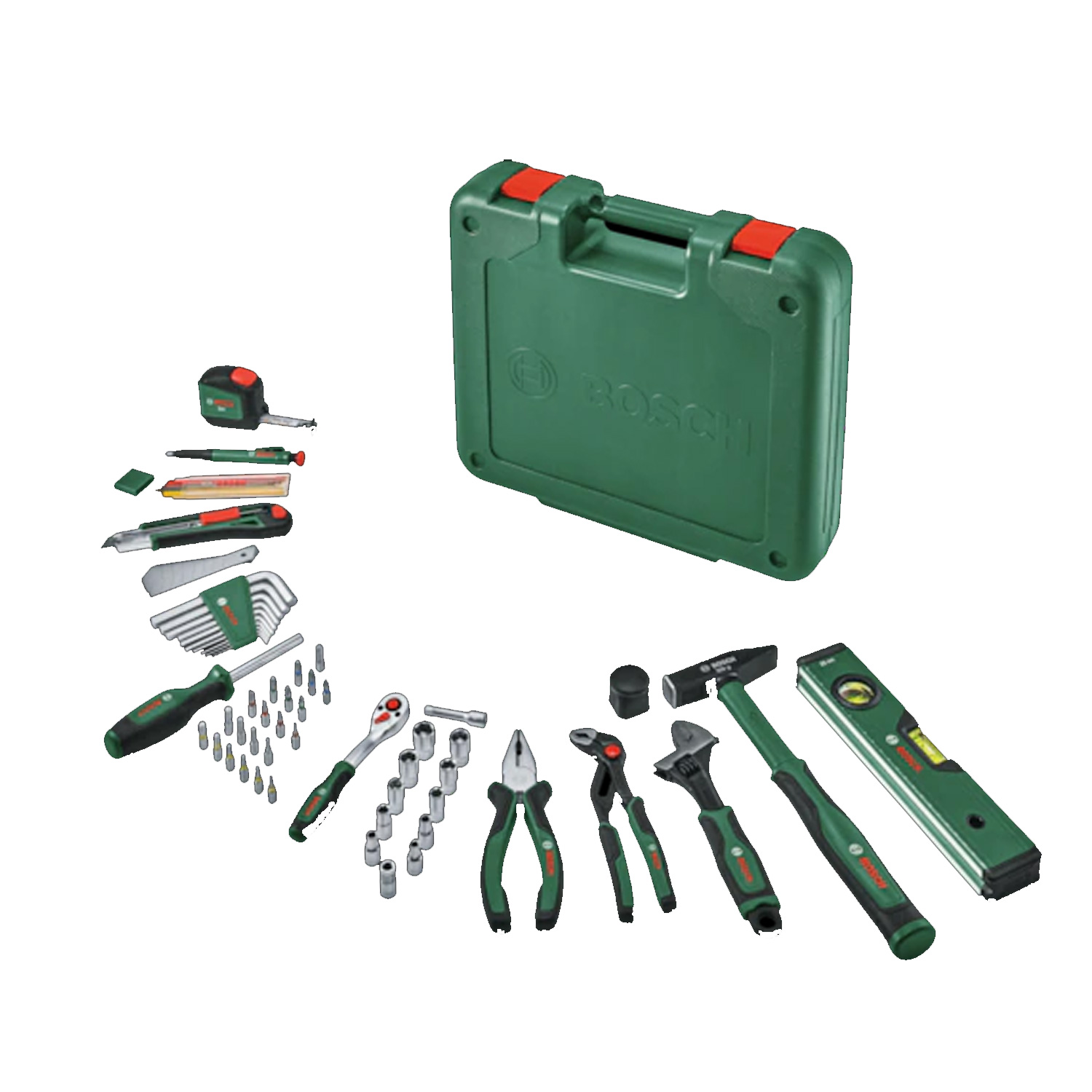 Bosch Werkzeug-Set 73-teilig mit Werkzeugkoffer grün