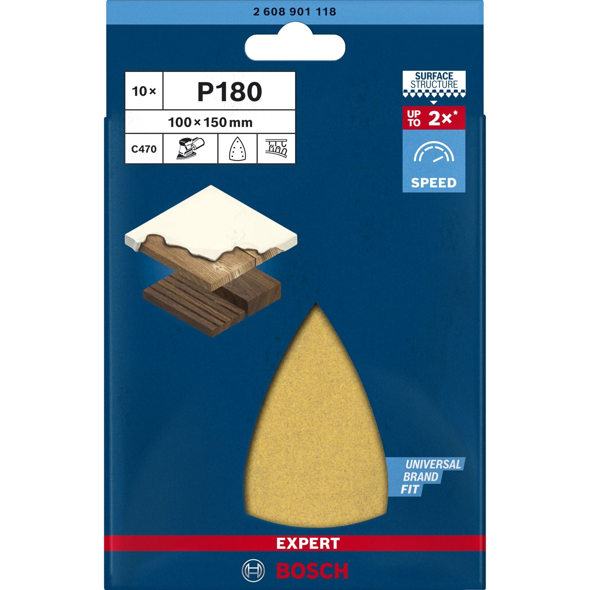 Bosch Professional Expert C470 Schleifblatt 100x150mm Körnung 180 10 Stück