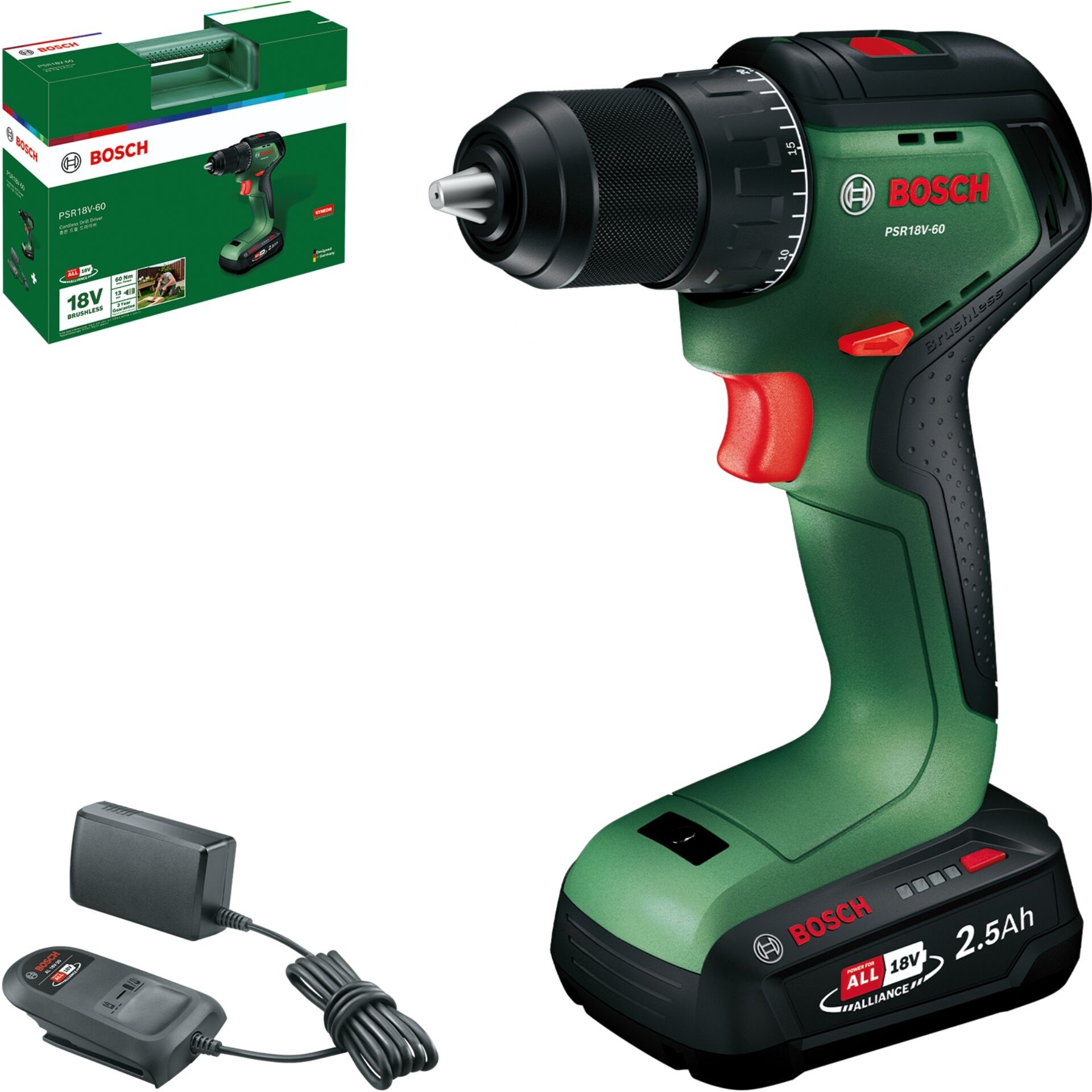 Bosch PSR18V-60 Akku-Bohrschrauber 18V 2,5Ah