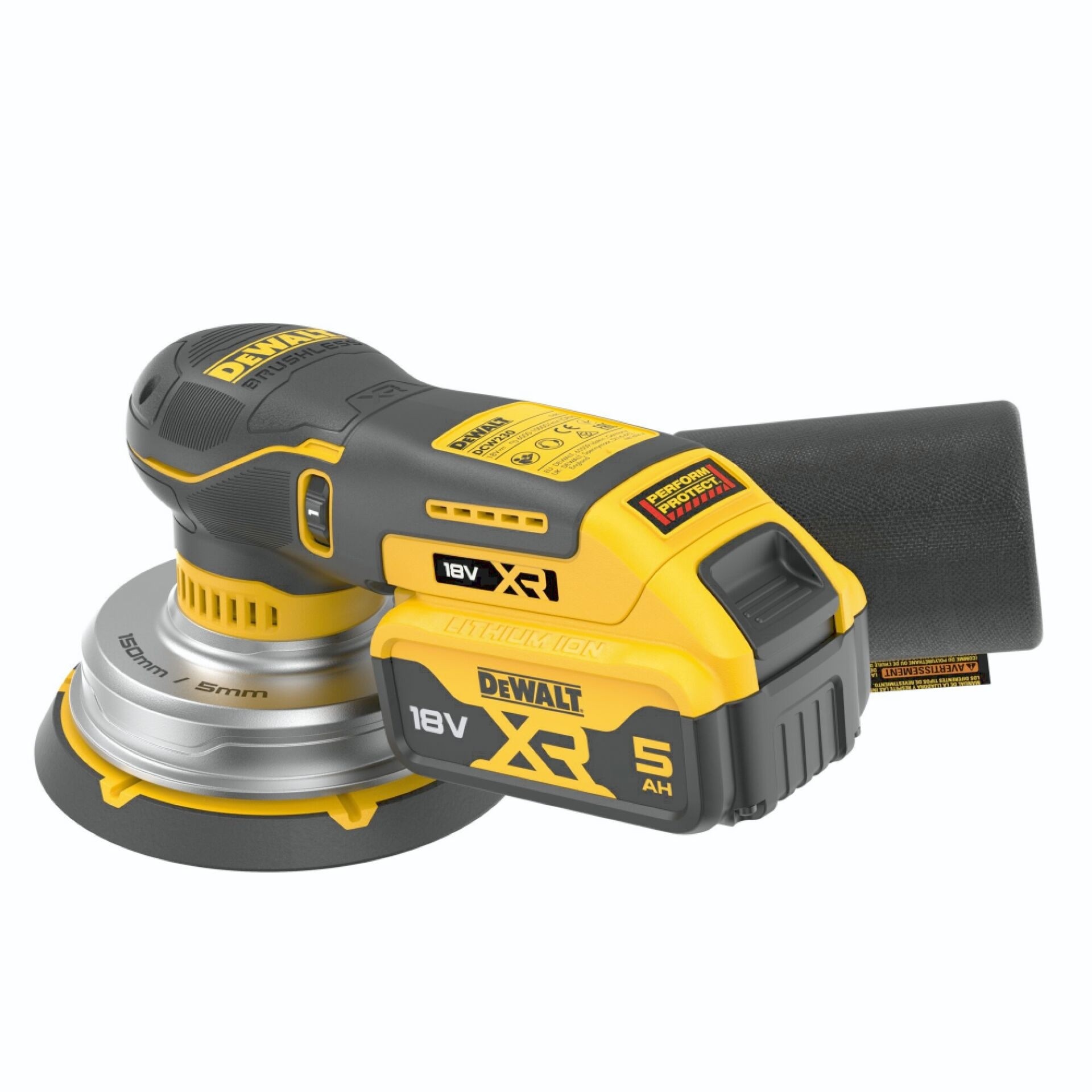 DeWalt DCW230P2 18V 2x 5,0Ah 150mm Akku-Exzenterschleifer