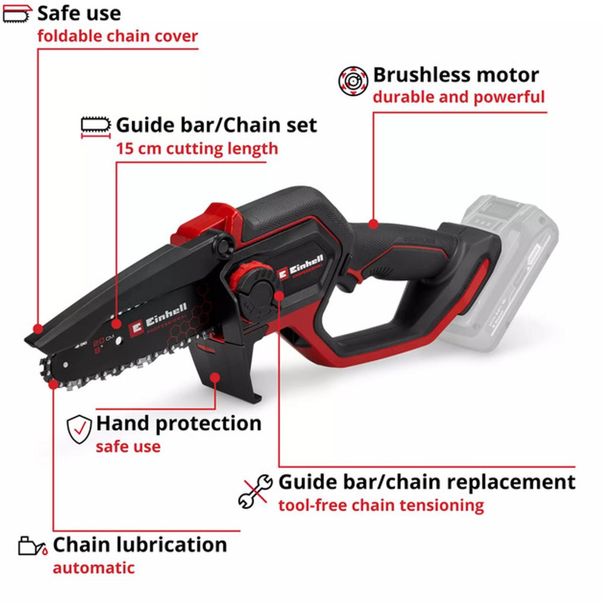 Einhell Professional GP-PS 18/20 Li BL-Solo 18V Akku-Ast-Kettensäge