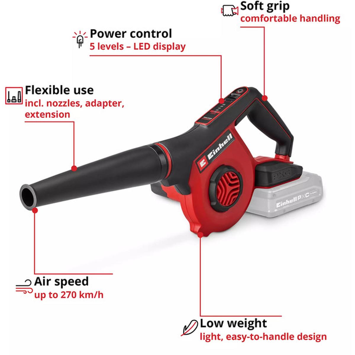 Einhell TE-CB 18/270 Li-Solo Akku-Bläser