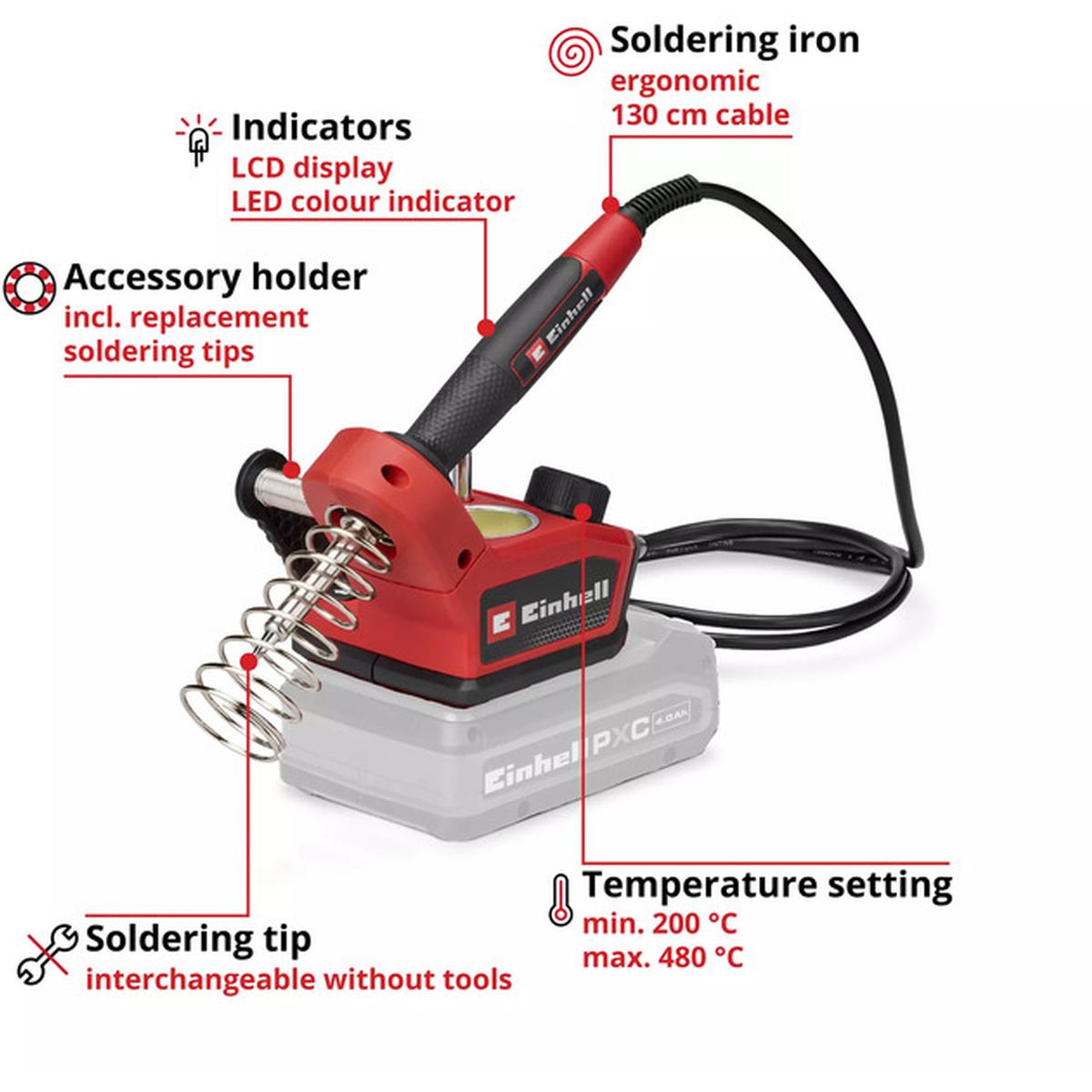 Einhell TE-SI 18/480 Li E-Solo 18V Akku-Lötkolben