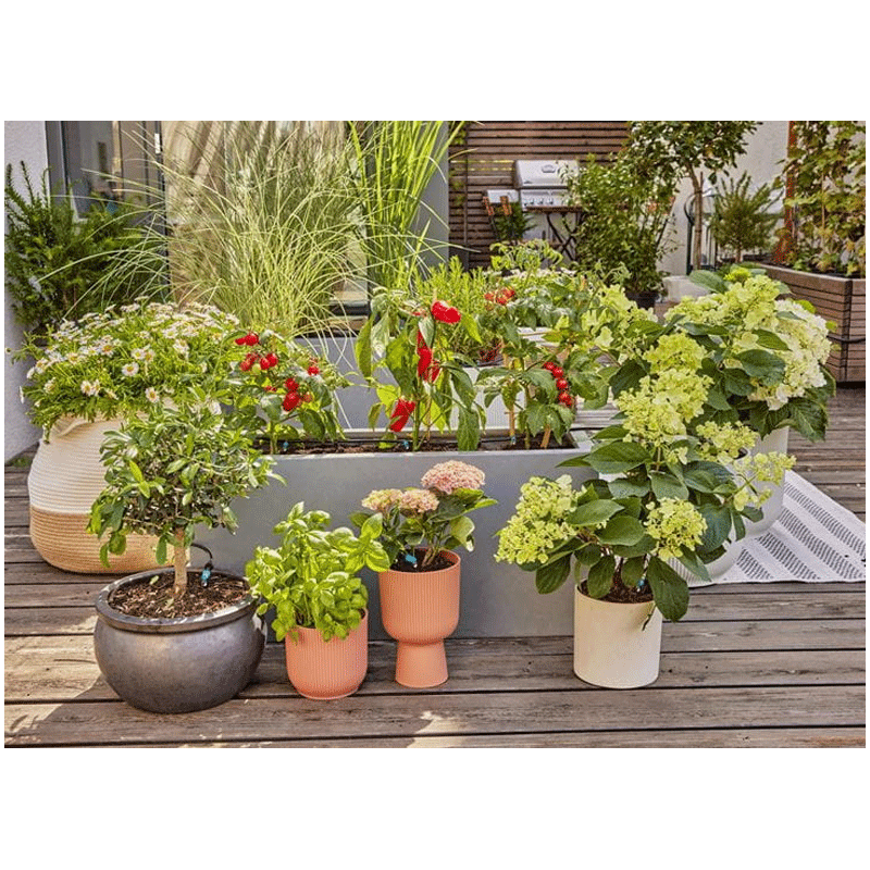 GARDENA 13400-20 Micro-Drip-System Tropfbewässerung Set Terrasse (30 Pflanzen)