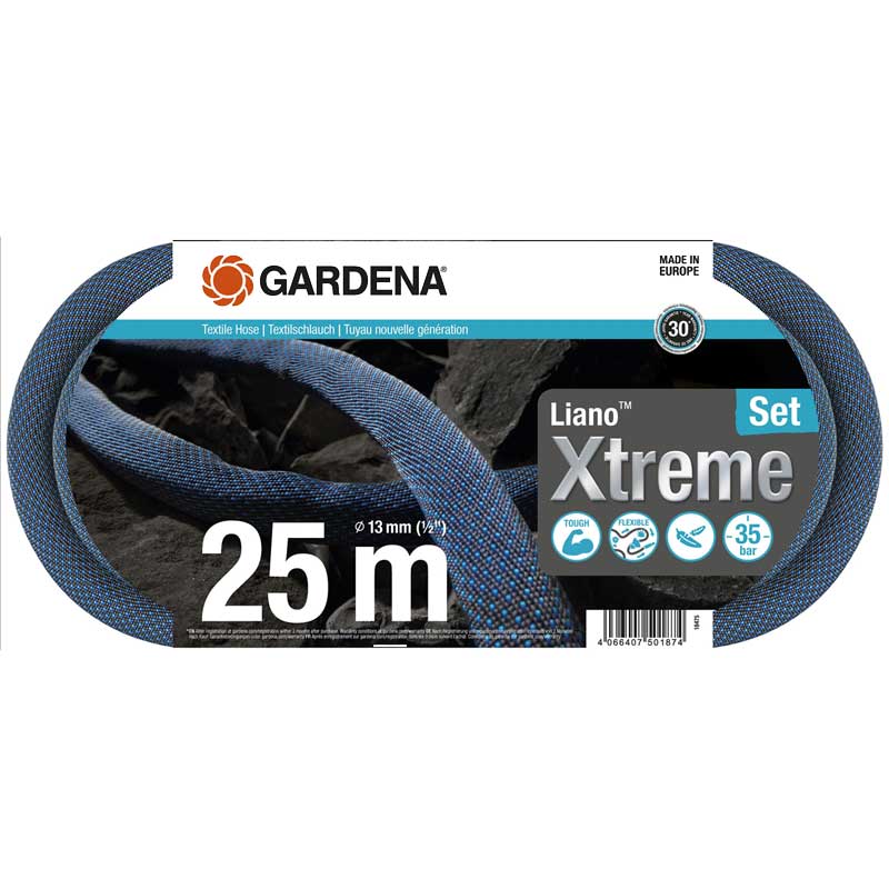 GARDENA 18475-20 Textilschlauch Liano Xtreme 1/2, 25 m Set"
