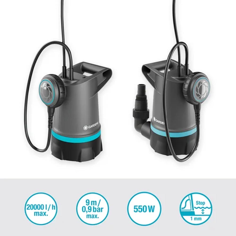 GARDENA 09017-47 Schmutzwasser-Tauchpumpe 20000 BASIC