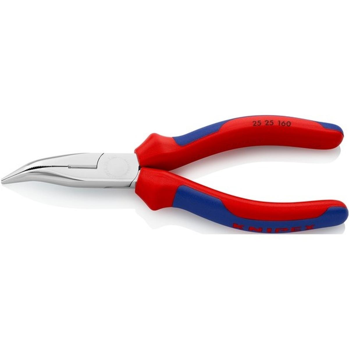 KNIPEX 25 25 160 Flachrundzange mit Schneide gebogen 160mm