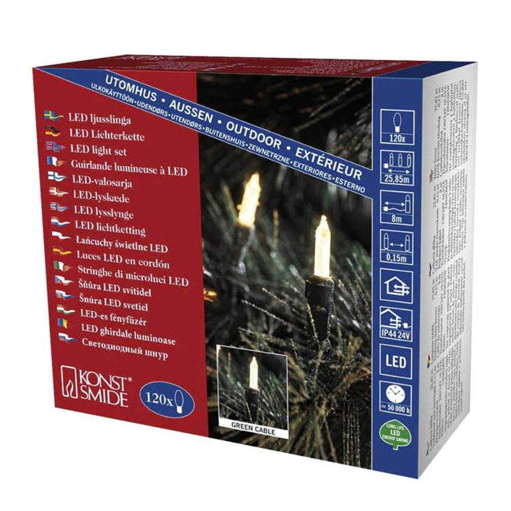 Konstsmide LED Mini-Lichterkette 120er warmweiß (6060-100)