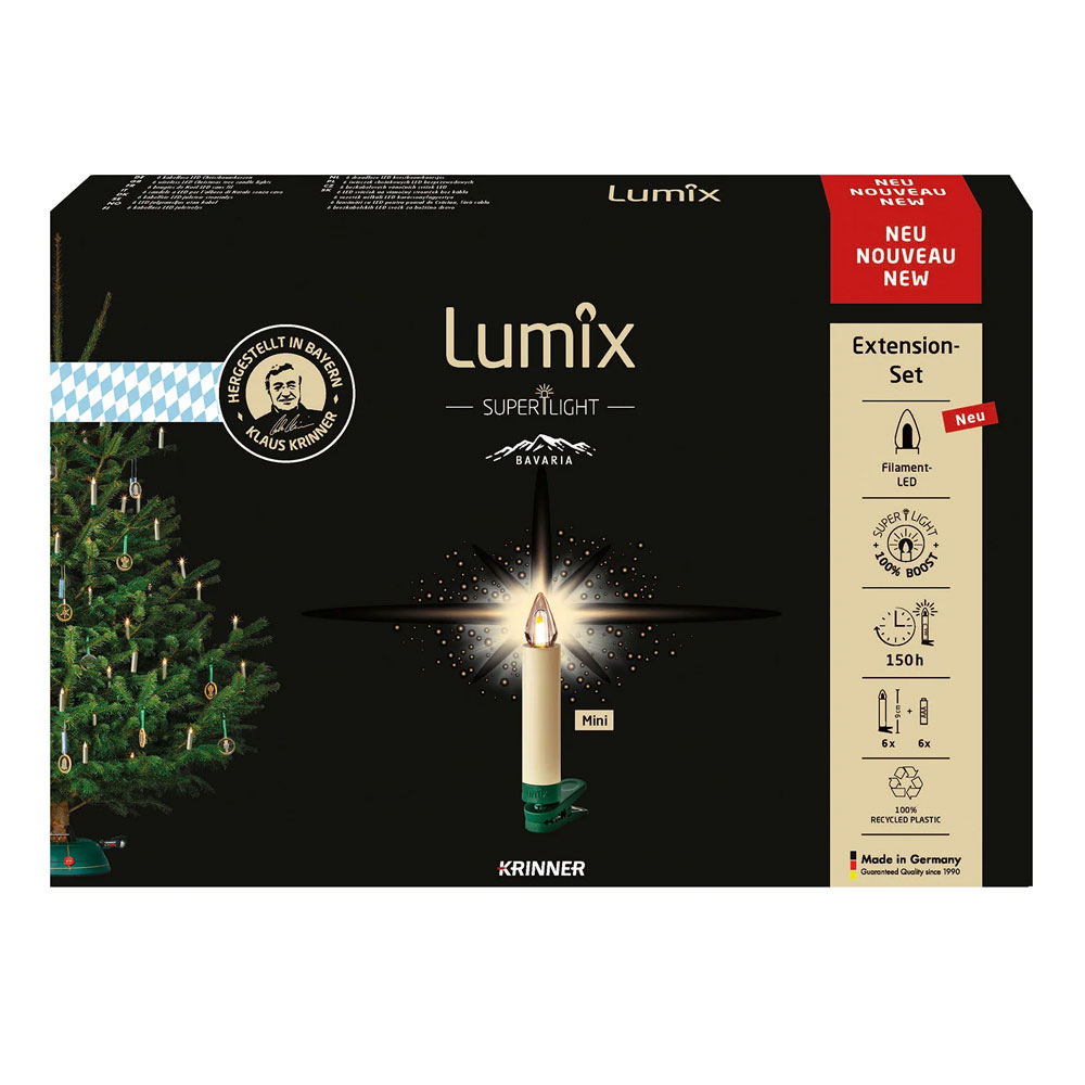 Krinner LUMIX Superlight Bavaria Mini Erweiterung Christbaumkerzen elfenbein