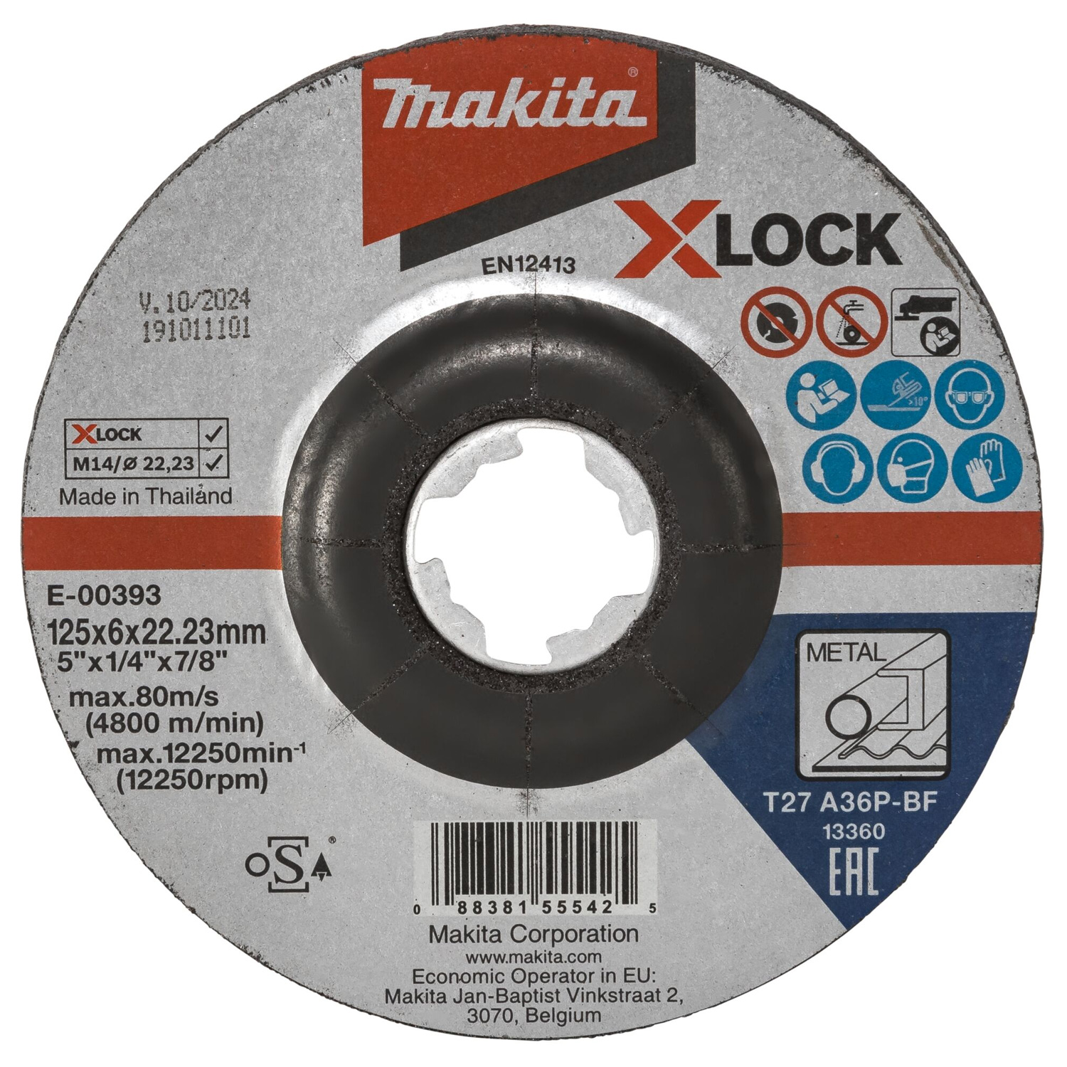 Makita E-00393 X-LOCK Schruppscheibe 125 x 6,0mm für Metall