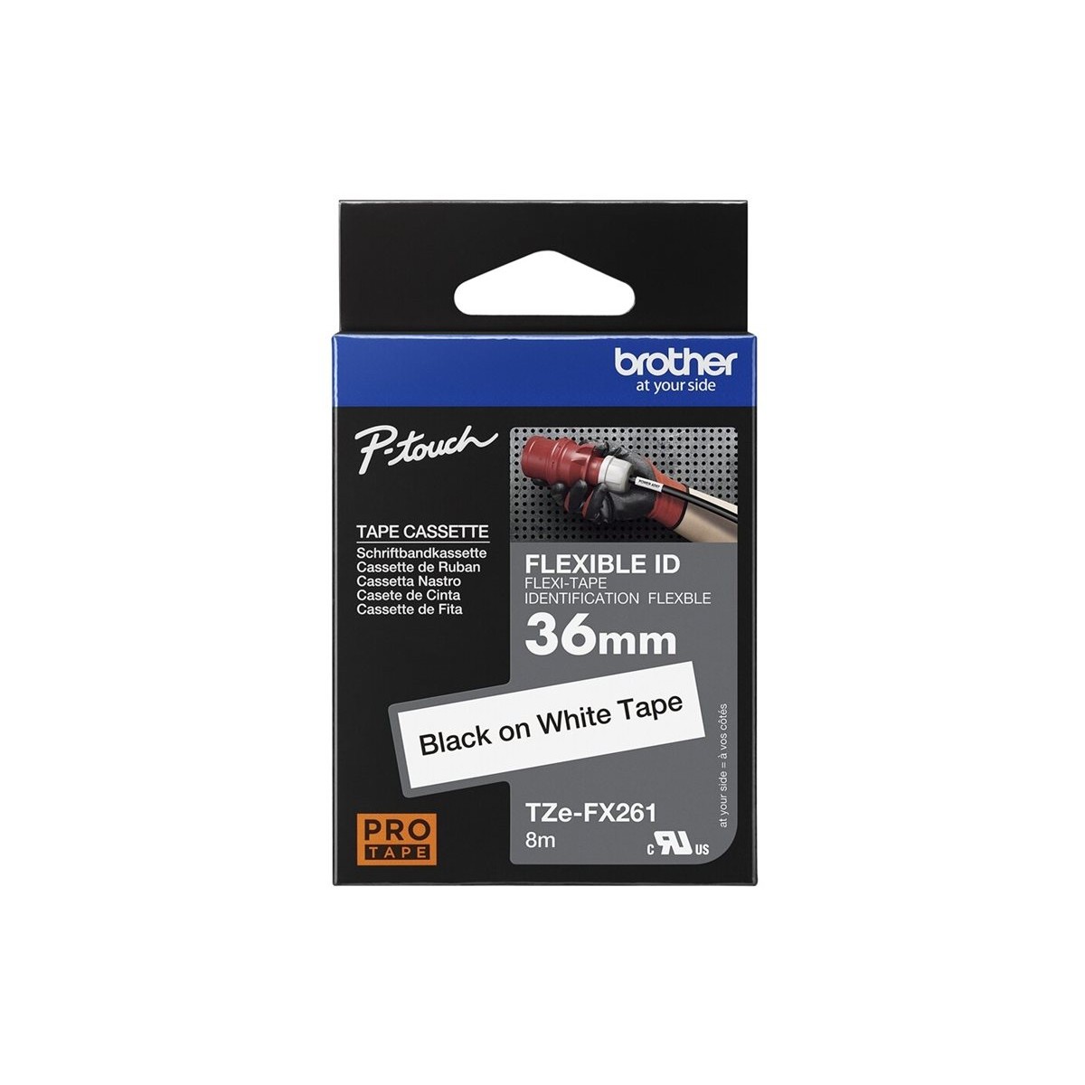 Brother TZe-FX261 36mm Schriftband schwarz/weiß