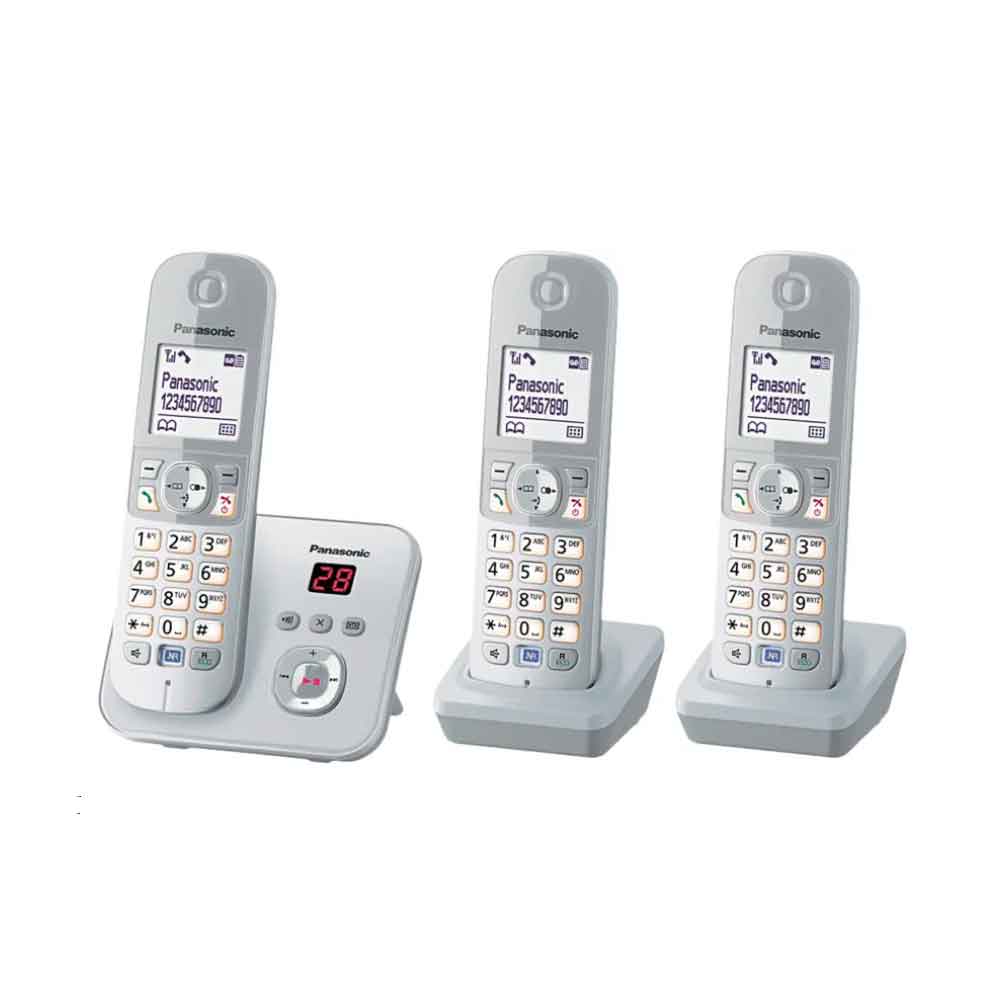 PanasonicKX-TG6823GS DECT Schnurlostelefon mit Anrufbeantworter perl-silber